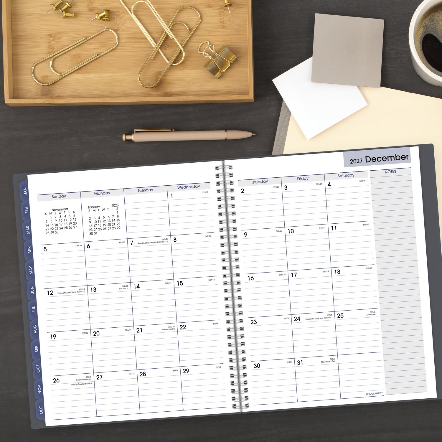AT-A-GLANCE DayMinder 2027 Weekly Monthly Planner, Gray, Large, 8 1/2in x 11in - Image 4