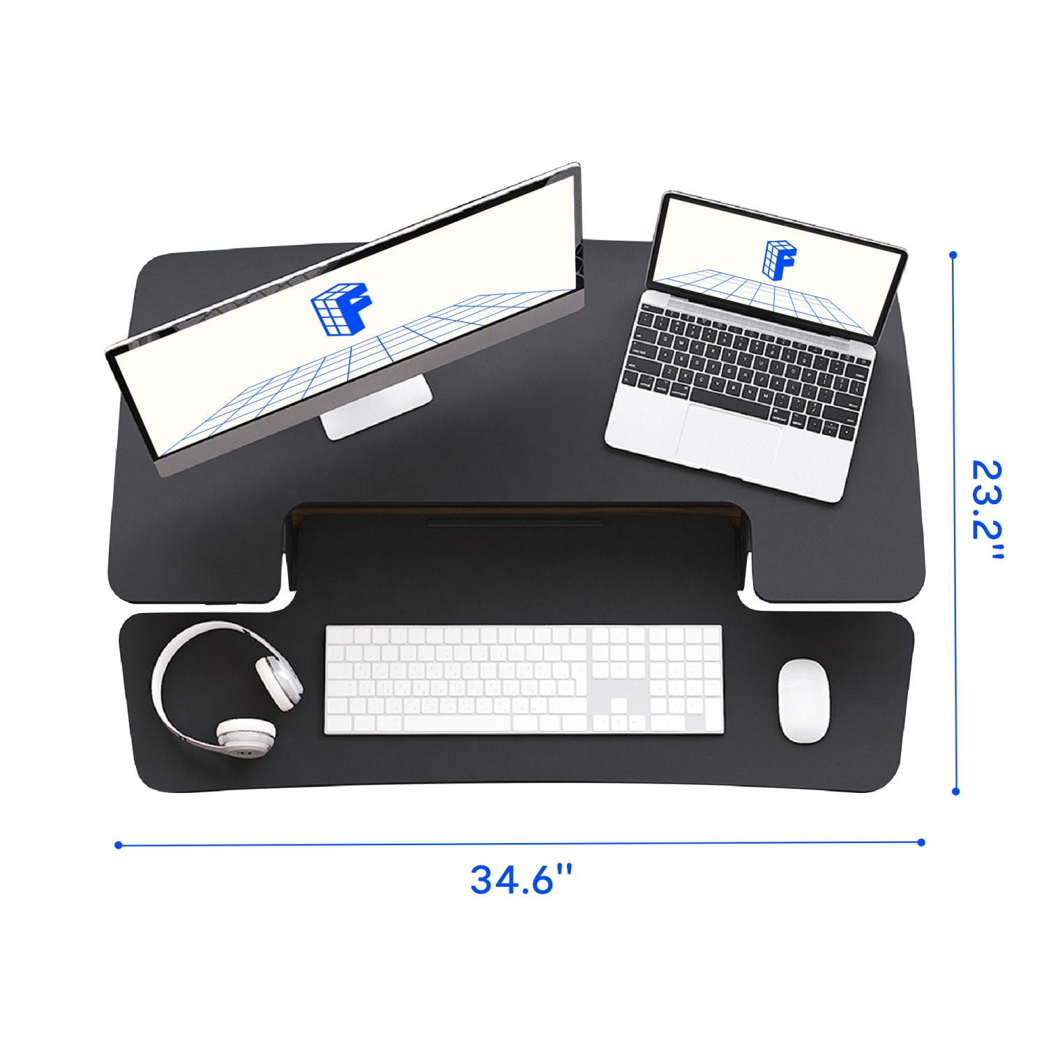 FlexiSpot M7-E Series Desk Riser, 35inW, Black - Image 6