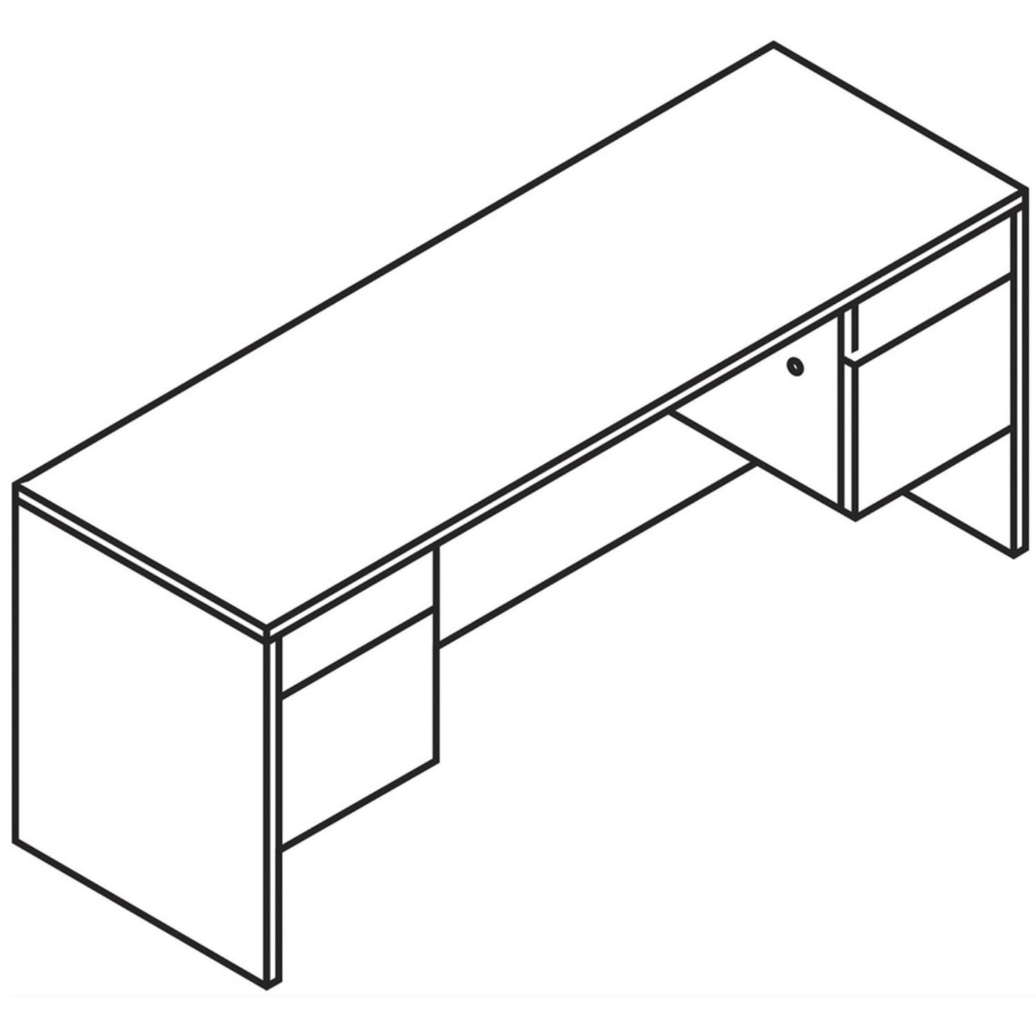 HON 10500 Series 60inW Kneespace Credenza, Mahogany - Image 5