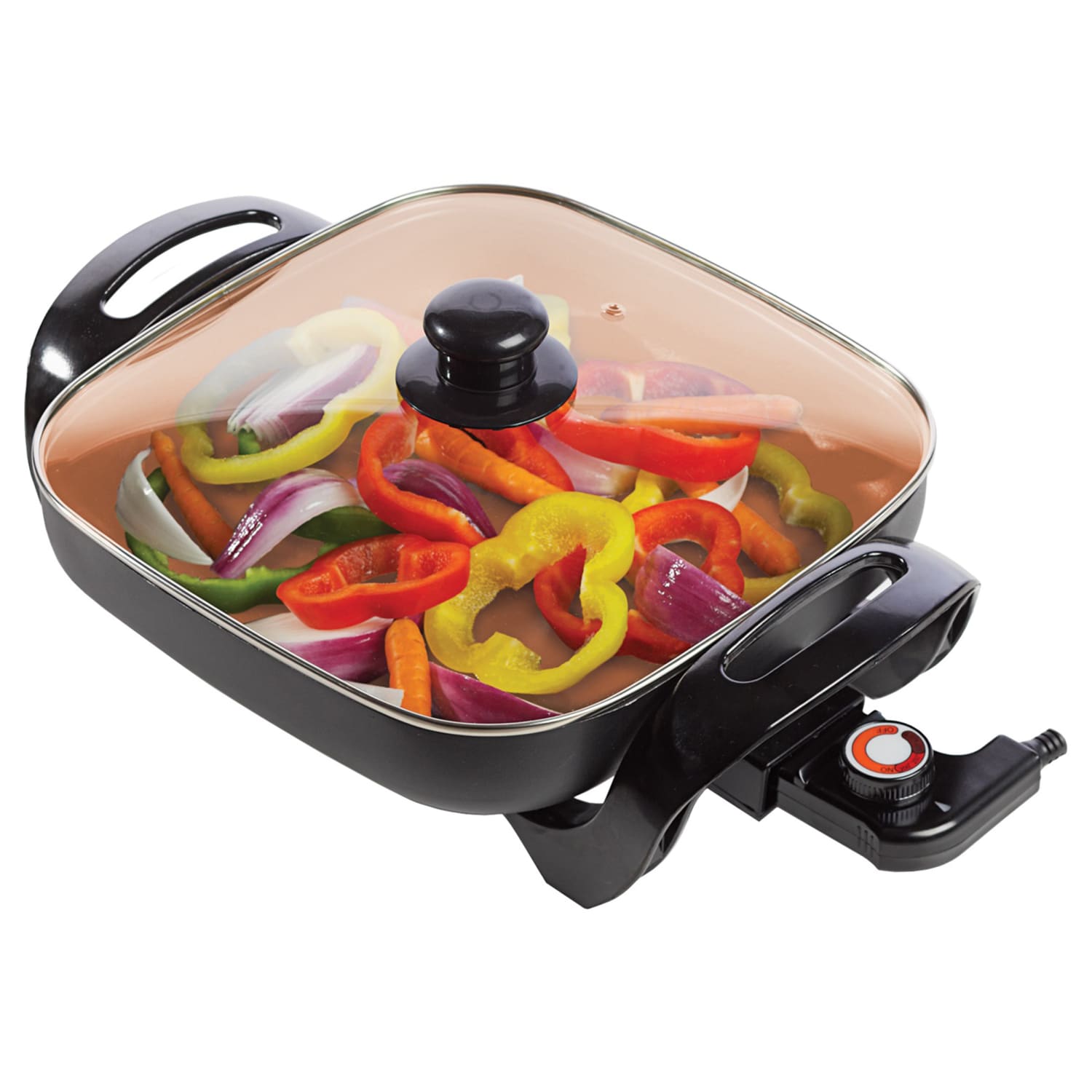 Brentwood Electric Skillet, 7inH x 12-1/4inW x 18inD, Copper - Image 3