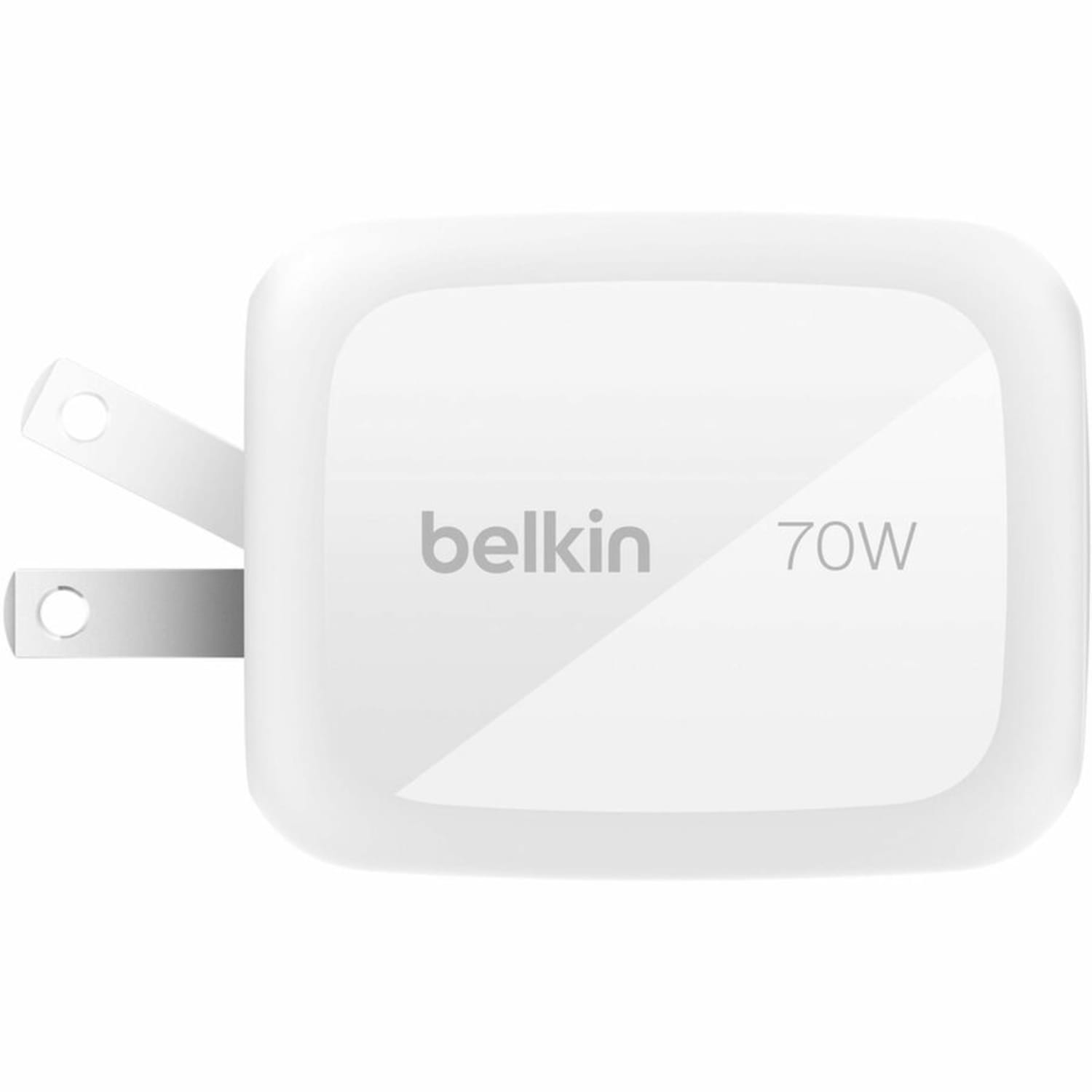 Belkin 70W GaN 3-Port USB Wall Charger - 1xUSB-A, 2xUSB-C - Foldable Prongs - Power Adapter - White - 70 W - United States - Image 3