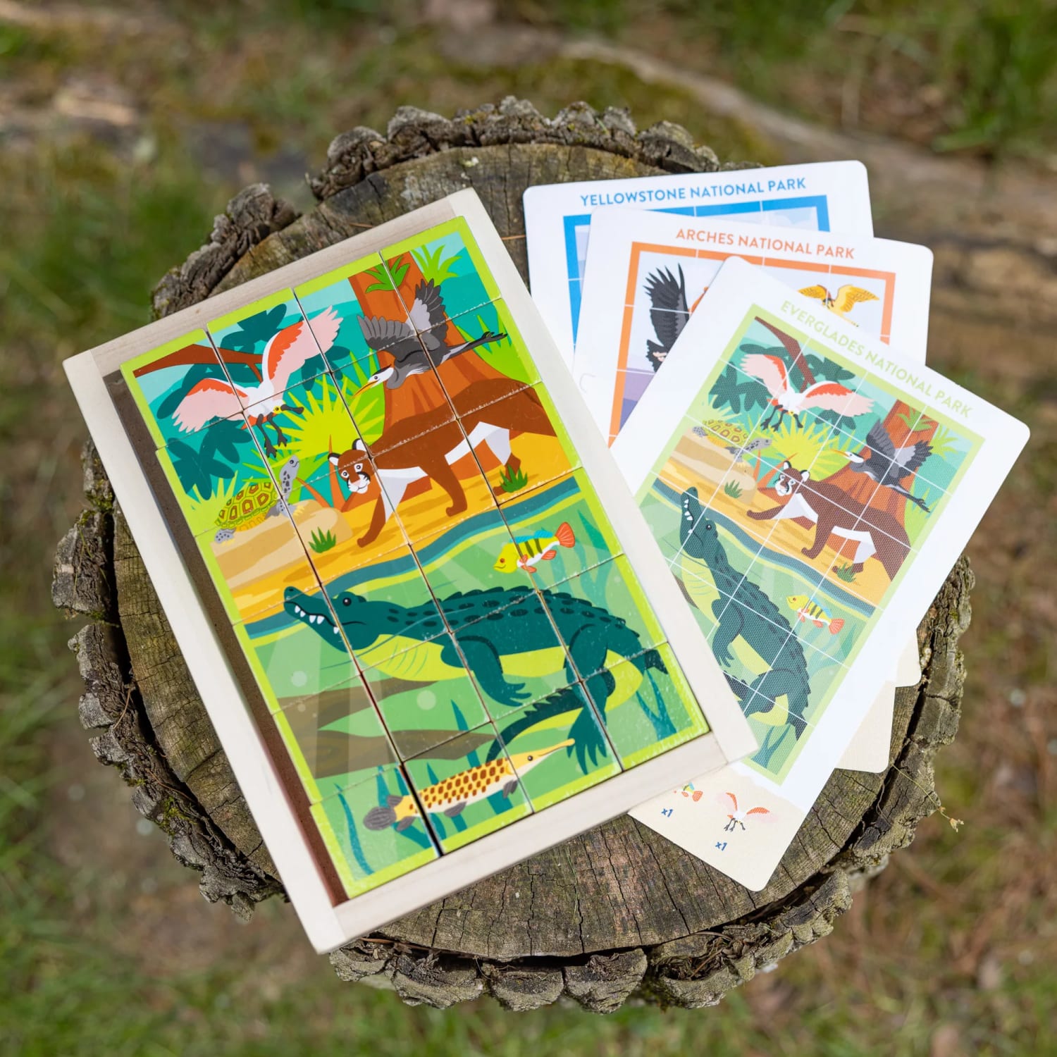 Melissa & Doug National Parks Wooden Blocks & Cube Puzzle - Image 5