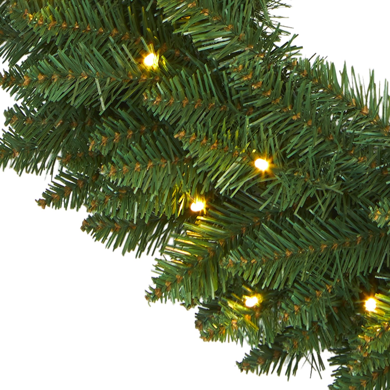 Nearly Natural 24inH Pine Artificial Christmas Wreath With 35 LED Lights, 24in x 5in, Green - Image 5