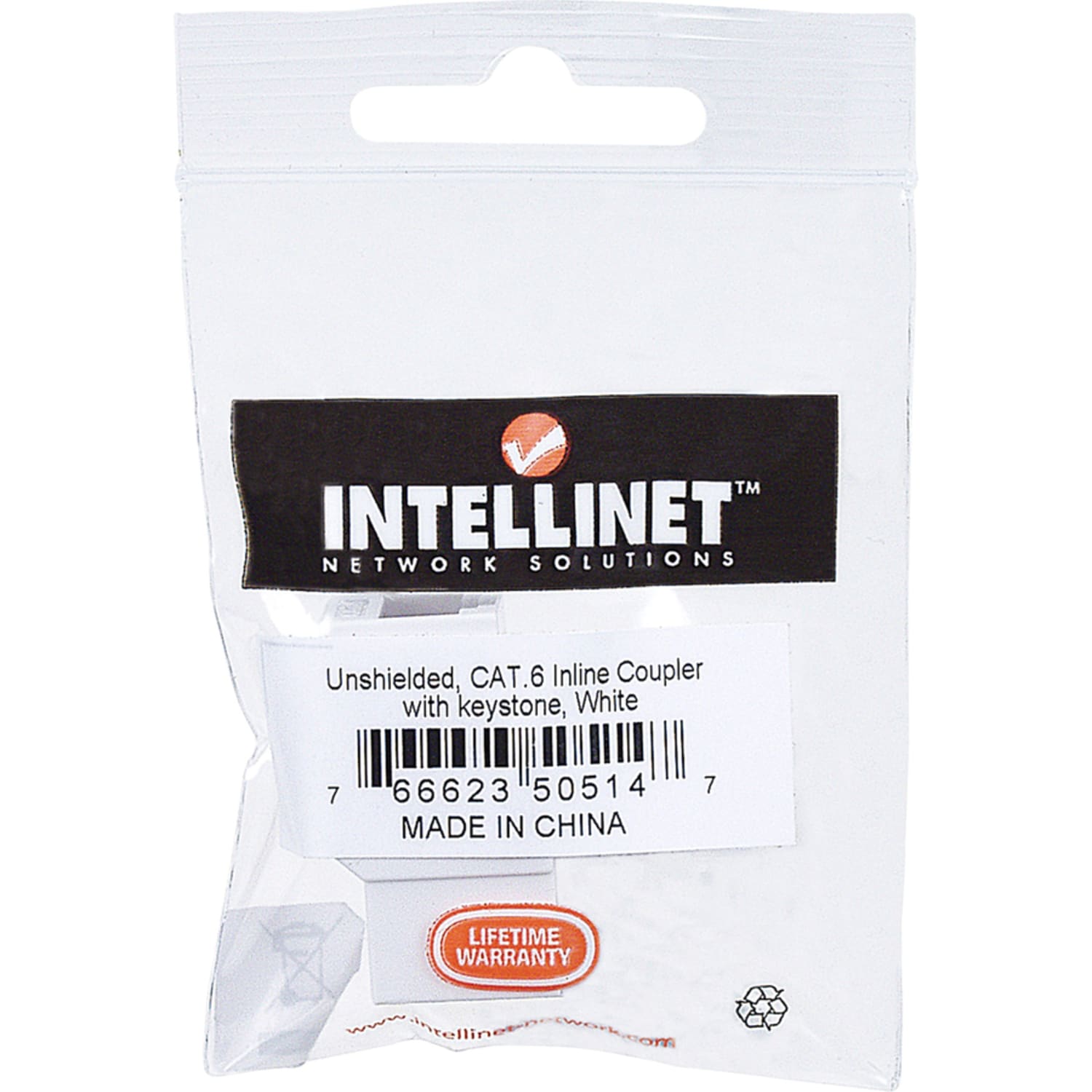 Intellinet - Modular insert (coupling) - CAT 6 - UTP - RJ-45 - white - Image 3