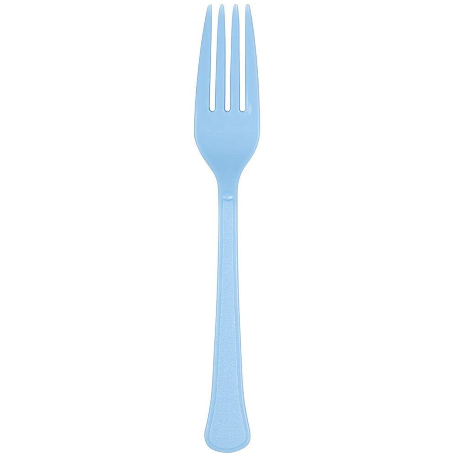 JAM PAPER Premium Utensils Party Pack, Plastic Forks, Light Blue, 48 Disposable Forks/Pack - Image 3
