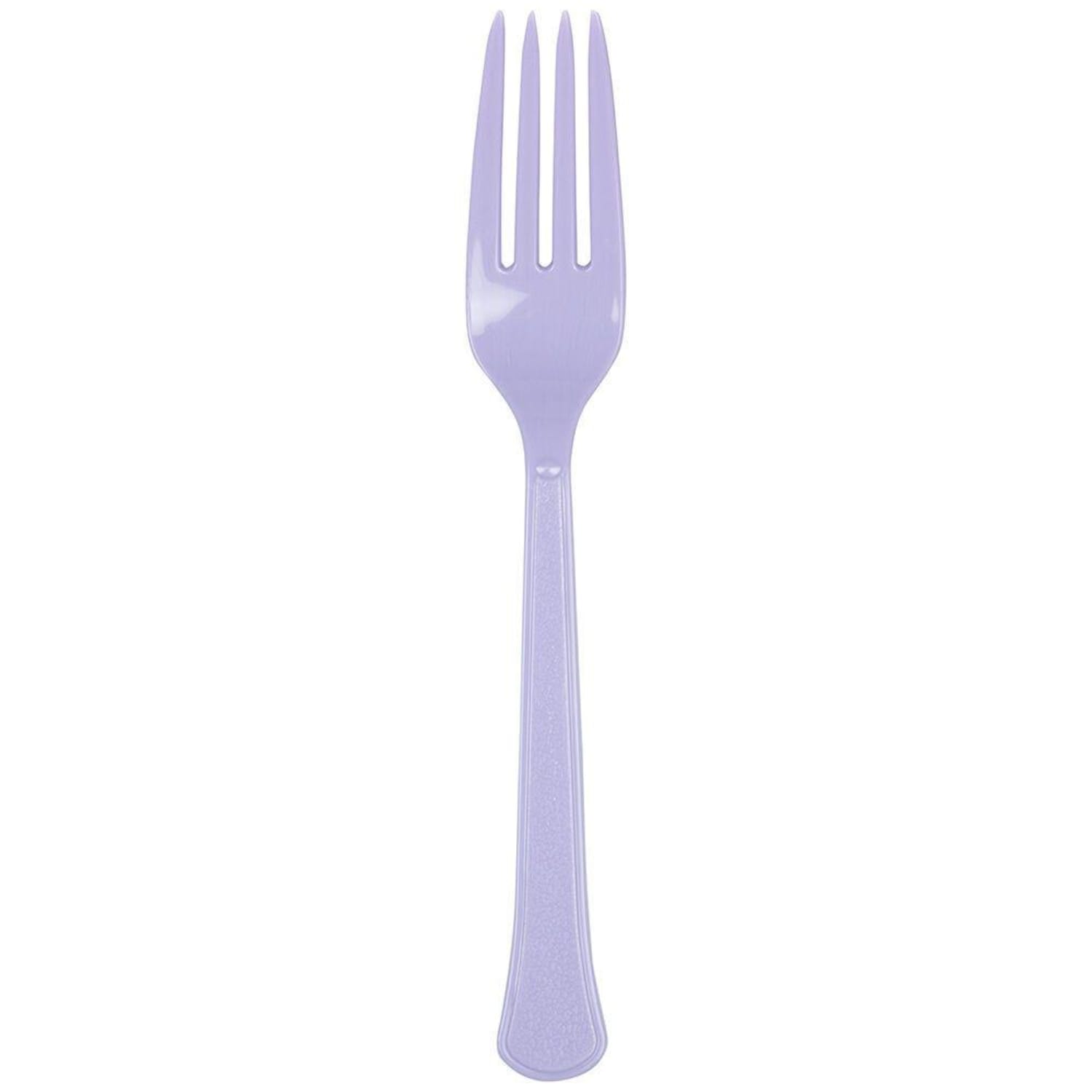 JAM PAPER Premium Utensils Party Pack, Plastic Forks, Light Purple / Lilac, 48 Disposable Forks/Pack - Image 3