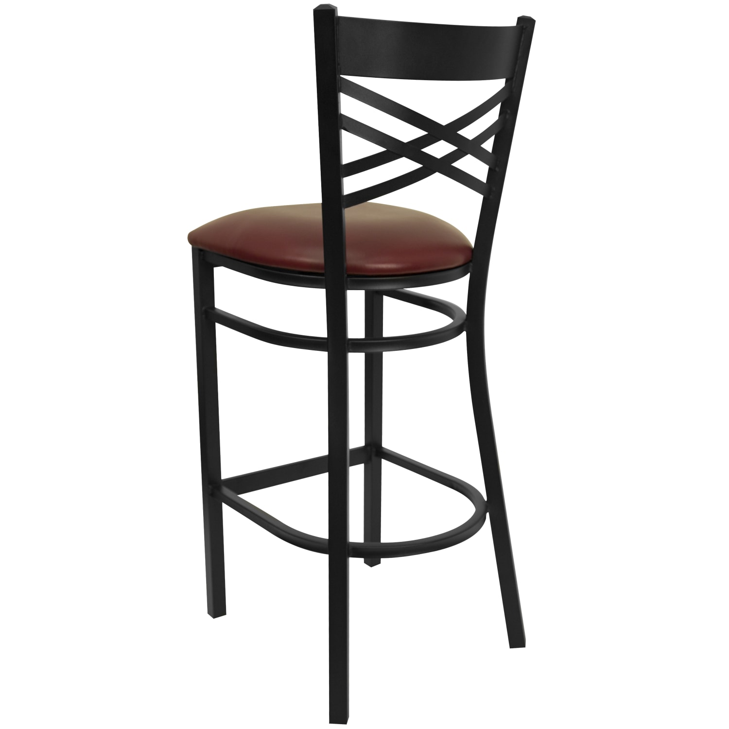 Flash Furniture MetalVinyl Restaurant Barstool With X Back BurgundyBlack PopularChairscom Flash Furniture MetalVinyl Restaurant Barstool With X Back BurgundyBlack PopularChairscom