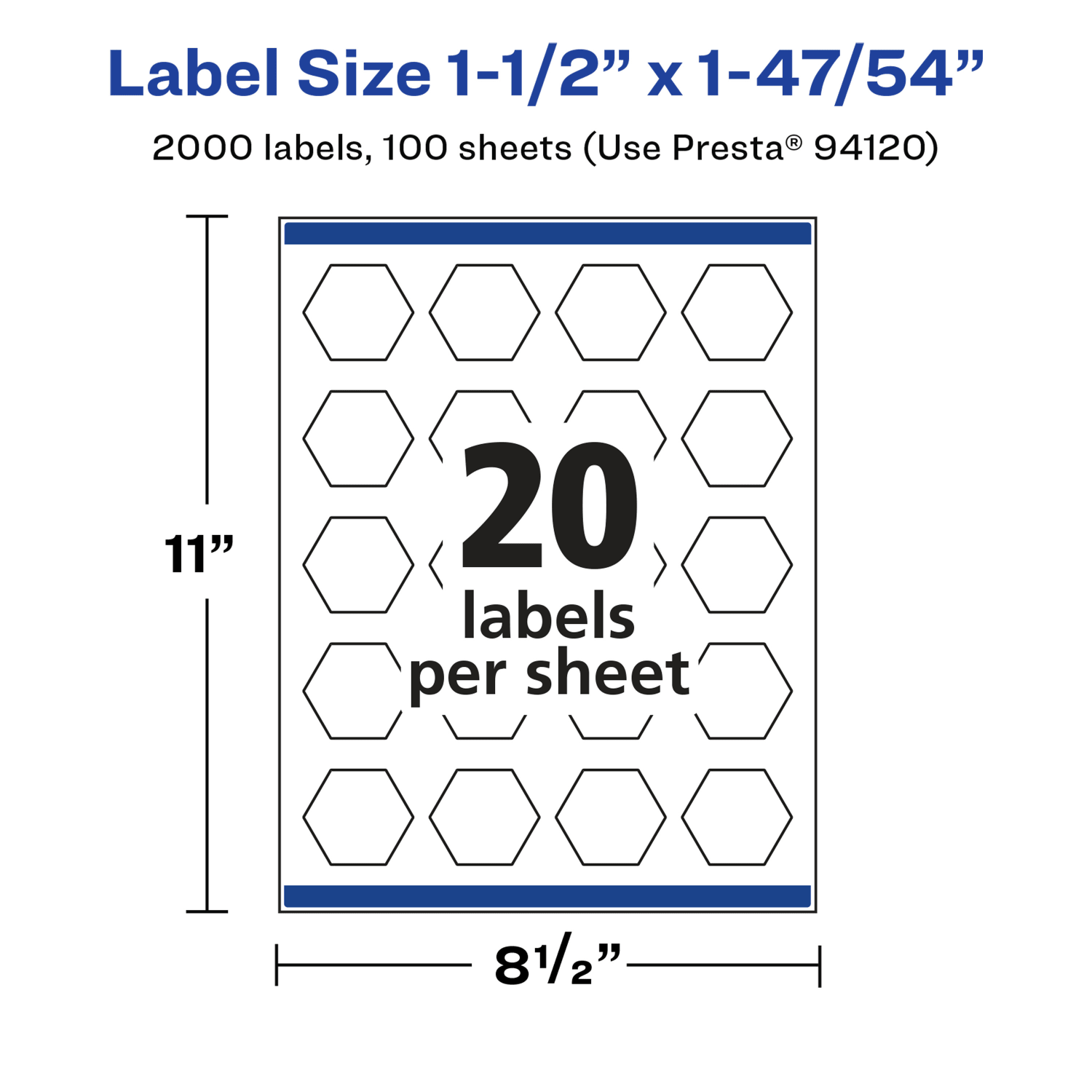 Avery Glossy Permanent Labels With Sure Feed, 94120-WGP100, Hexagon, 1-1/2in x 1-47/54in, White, Pack Of 2,000 - Image 6