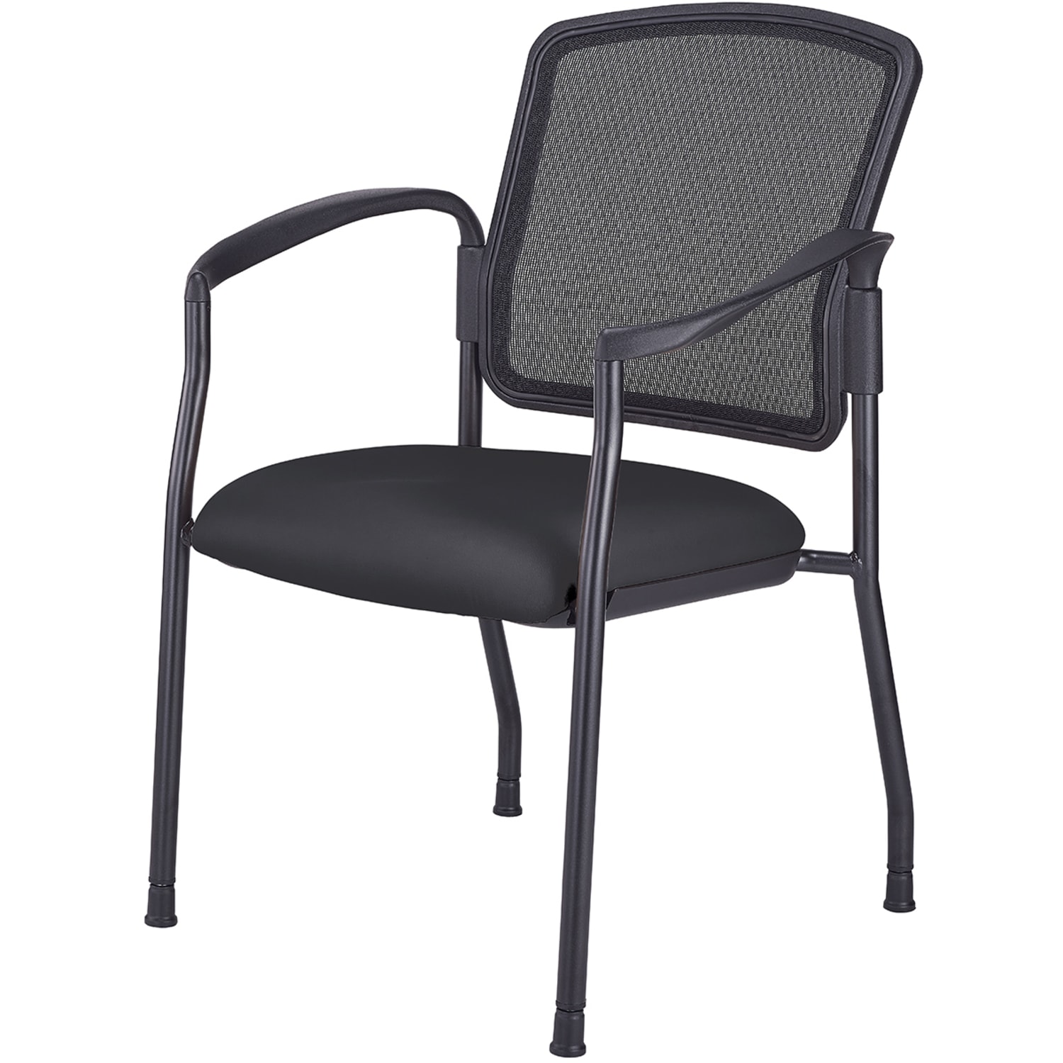 WorkPro Spectrum Series Mesh/Vinyl Stacking Guest Chair With Antimicrobial Protection, With Arms, Black, Set Of 2 Chairs, BIFMA Compliant - Image 3