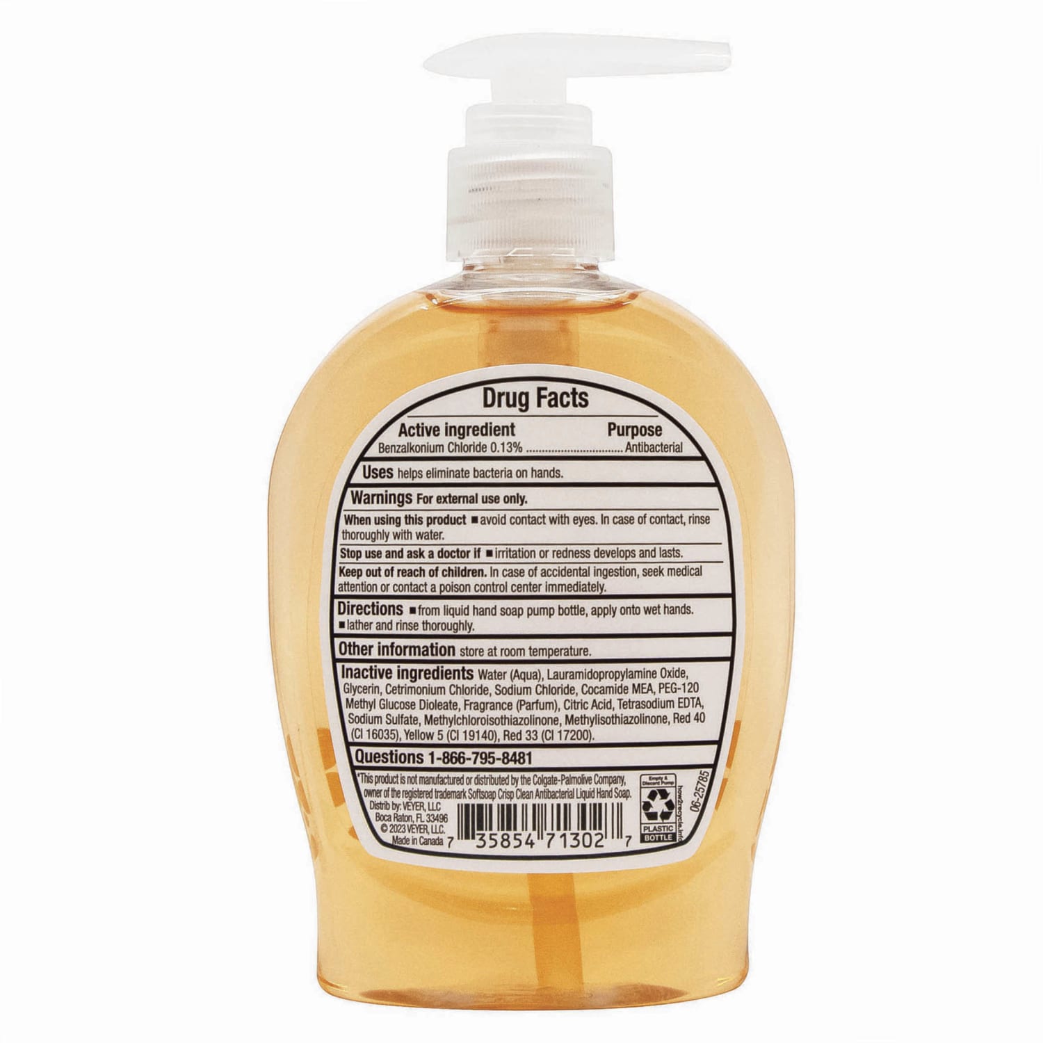 Highmark Antibacterial Liquid Hand Soap, Clean Scent, 7.5 Oz, Orange, Case Of 6 Bottles - Image 5