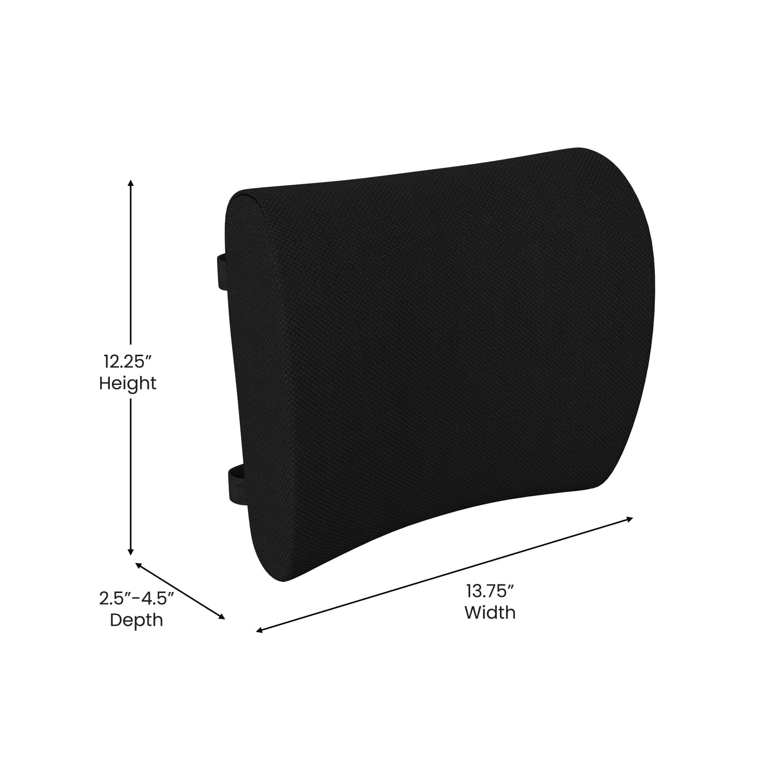 Flash Furniture Rey Lumbar Support Back Pillow With Adjustable Straps, Black - Image 6
