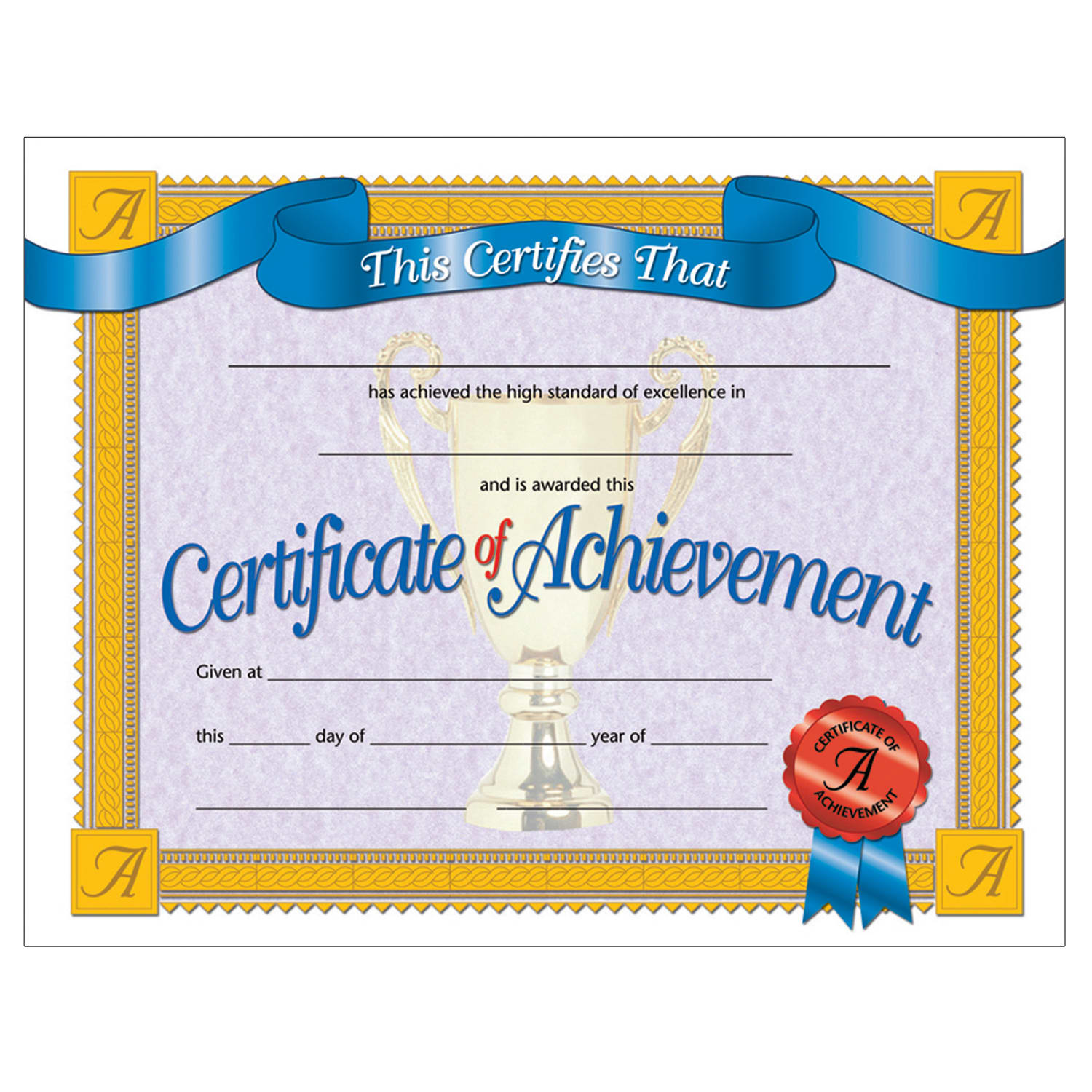 Hayes Certificates, 8-1/2in x 11in, Achievement, Ribbon, 30 Certificates Per Pack, Set Of 3 Packs - Image 3