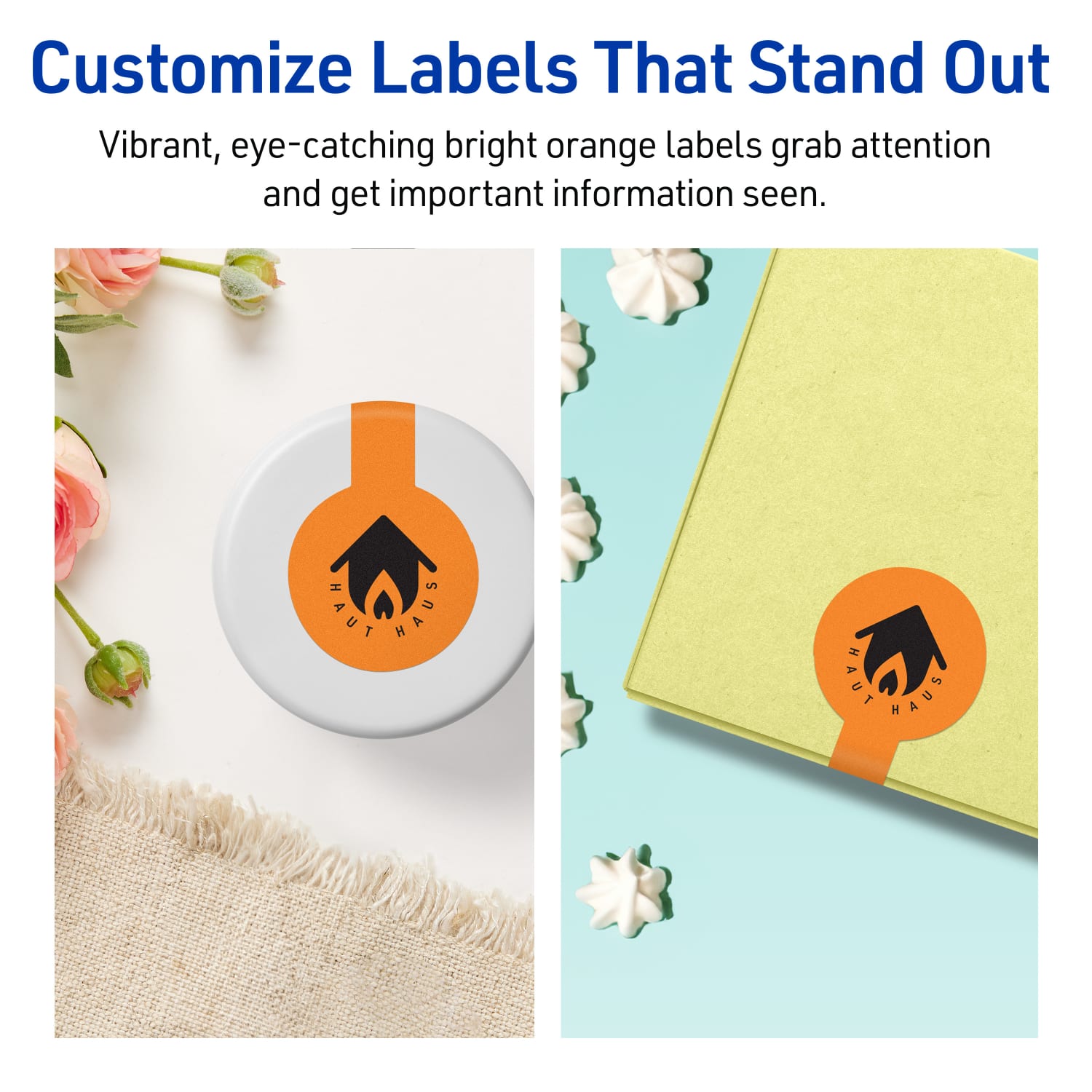 Avery Print-To-The-Edge Labels With Sure Feed Technology, 94116-BOP80, Lollipop, 1-1/2in x 4in, Matte Bright Orange, Pack of 640 - Image 4