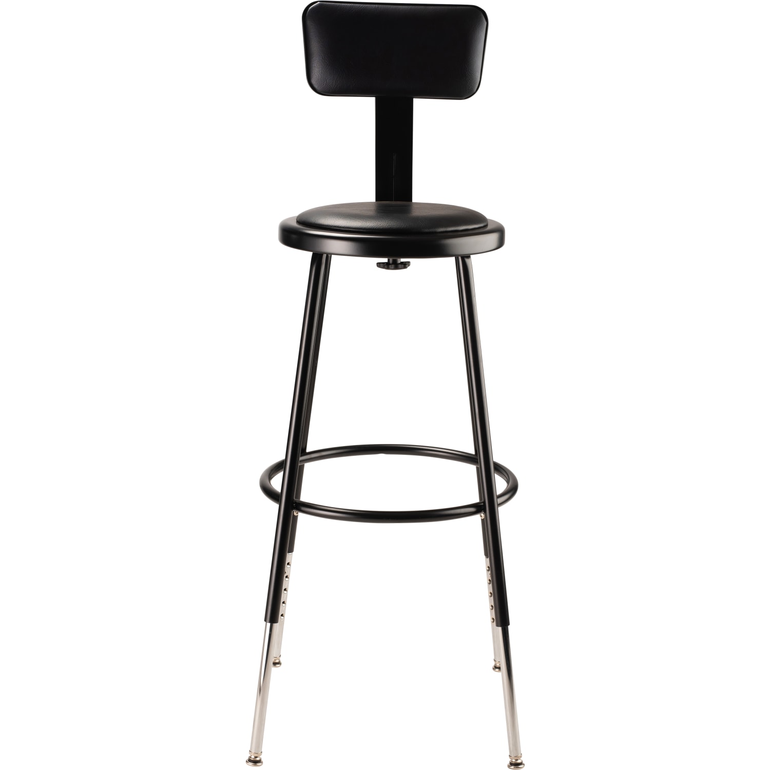 National Public Seating 6400 Adjustable-Height Task Stool, Black Seat/Black Frame, Quantity: 1 - Image 3
