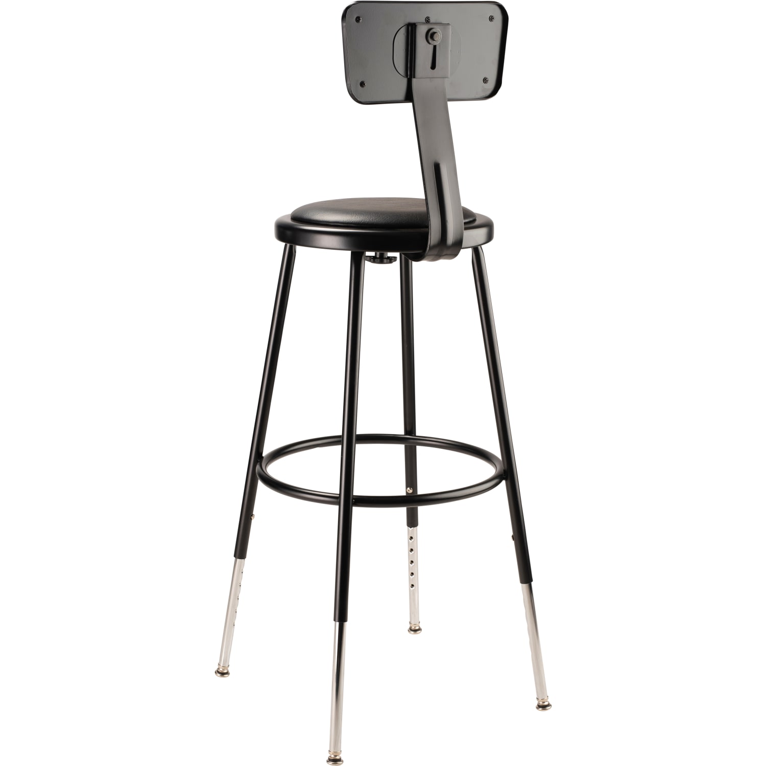 National Public Seating 6400 Adjustable-Height Task Stool, Black Seat/Black Frame, Quantity: 1 - Image 5