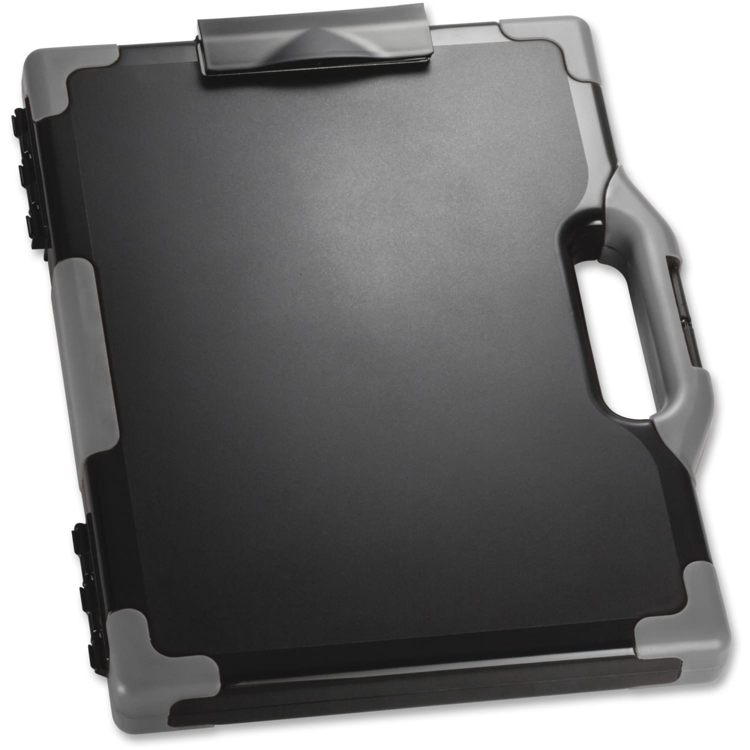 Officemate OIC Carry-All Clipboard Box, 15 1/2inH x12 1/2inW x 2 1/4inD, Gray/Black - Image 3