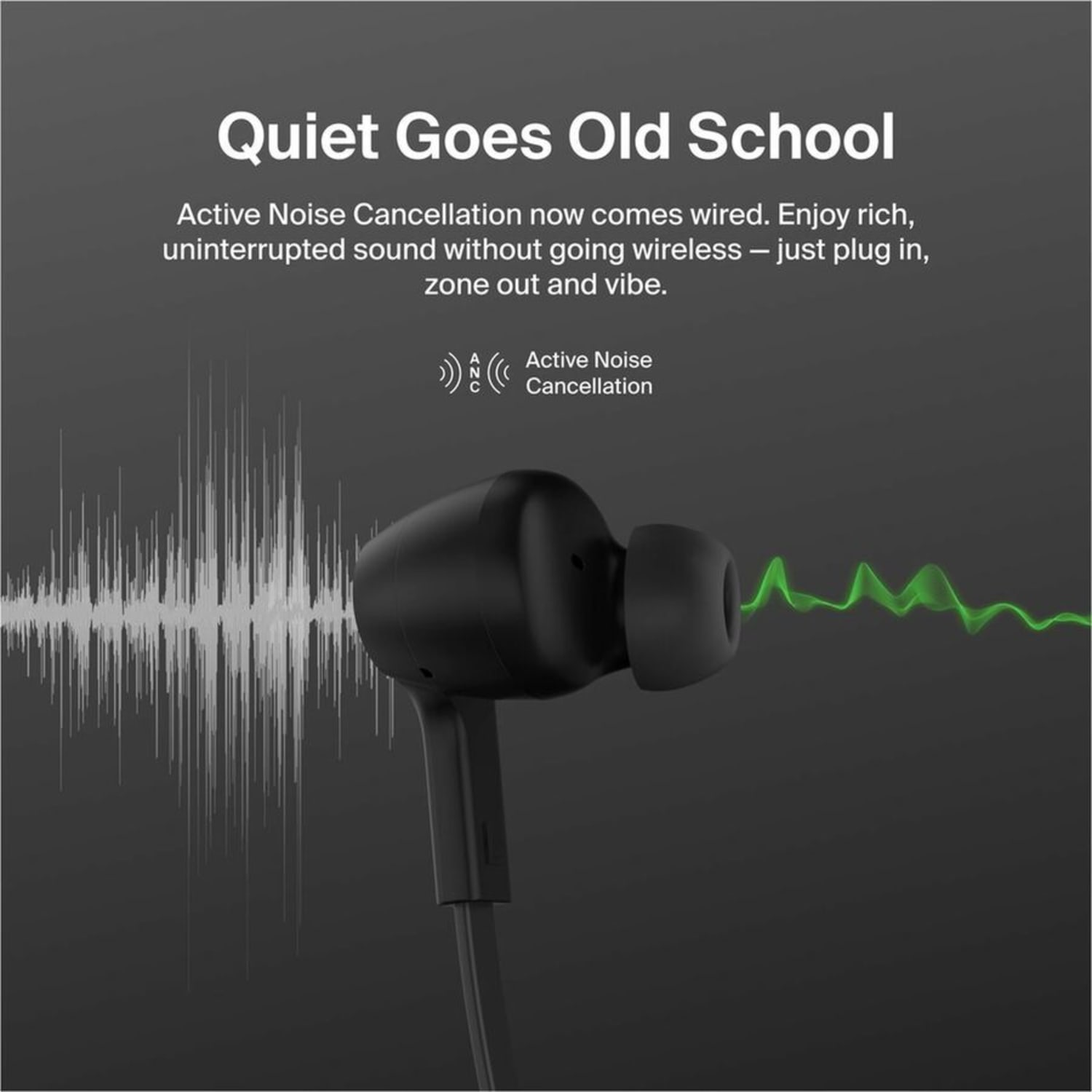 Belkin SoundForm ANC Wired Earbuds (USB-C) - Stereo - USB Type C - Wired - Earbud - Binaural - In-ear - Black - Image 3