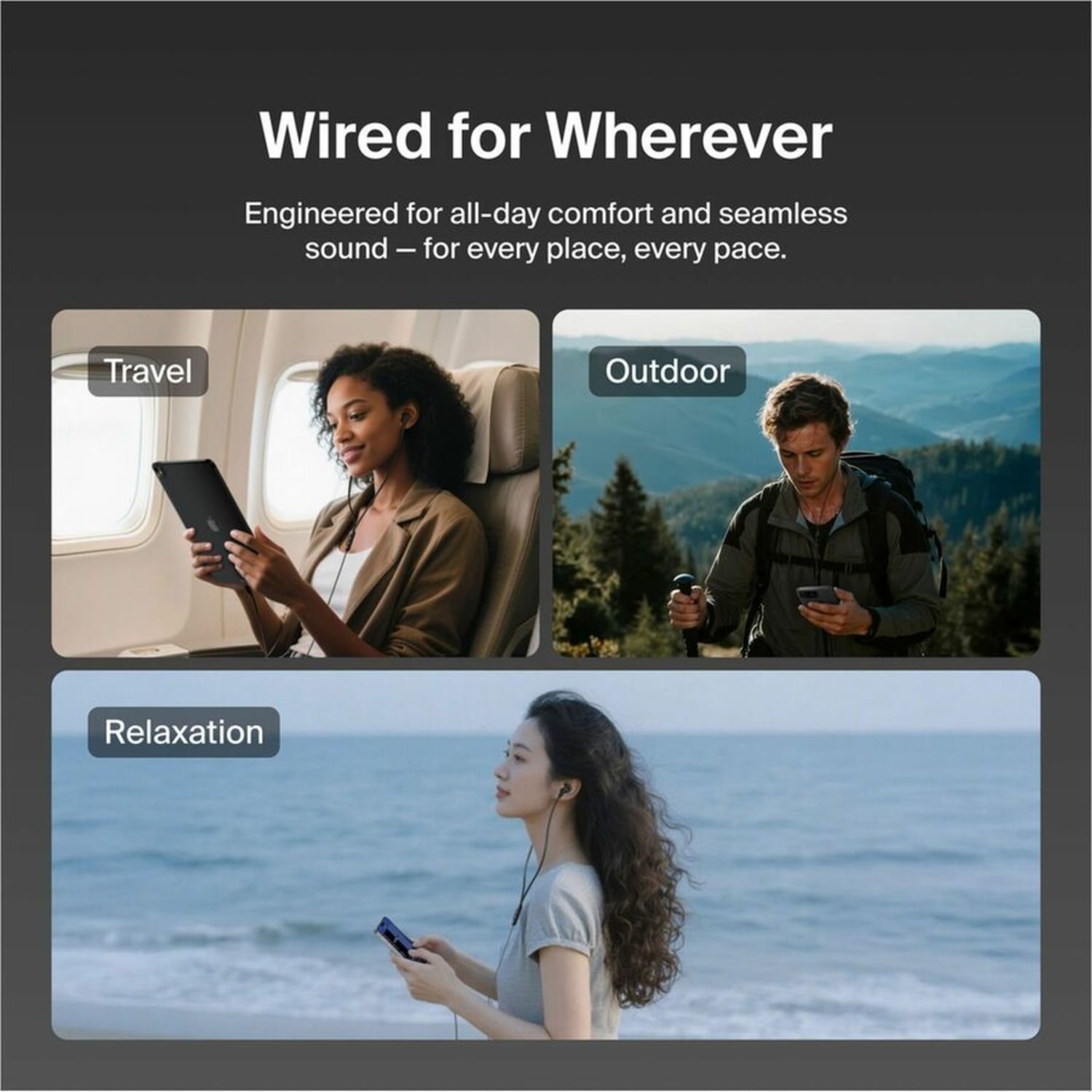 Belkin SoundForm ANC Wired Earbuds (USB-C) - Stereo - USB Type C - Wired - Earbud - Binaural - In-ear - Black - Image 5