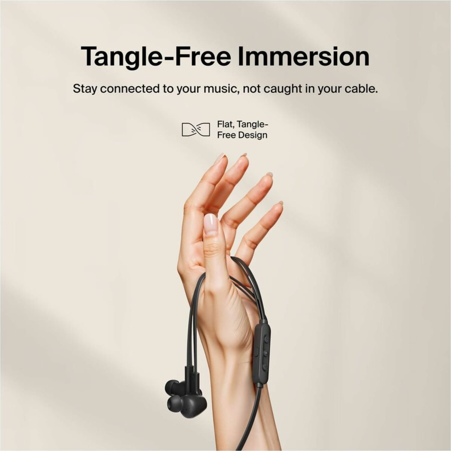 Belkin SoundForm ANC Wired Earbuds (USB-C) - Stereo - USB Type C - Wired - Earbud - Binaural - In-ear - Black - Image 6