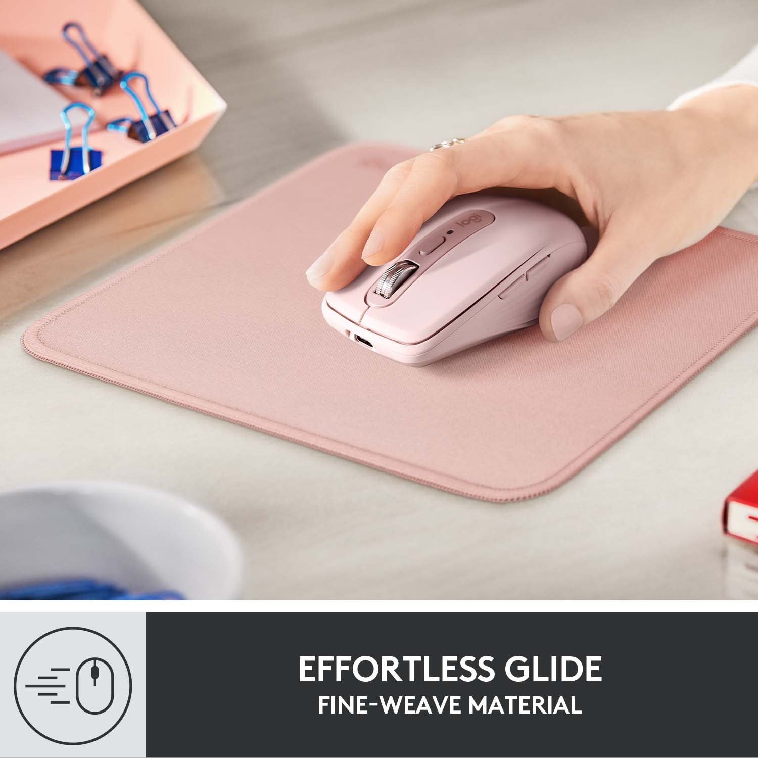 Logitech Studio Series Mouse Pad, 9-1/8in x 7-15/16in, Darker Rose - Image 3