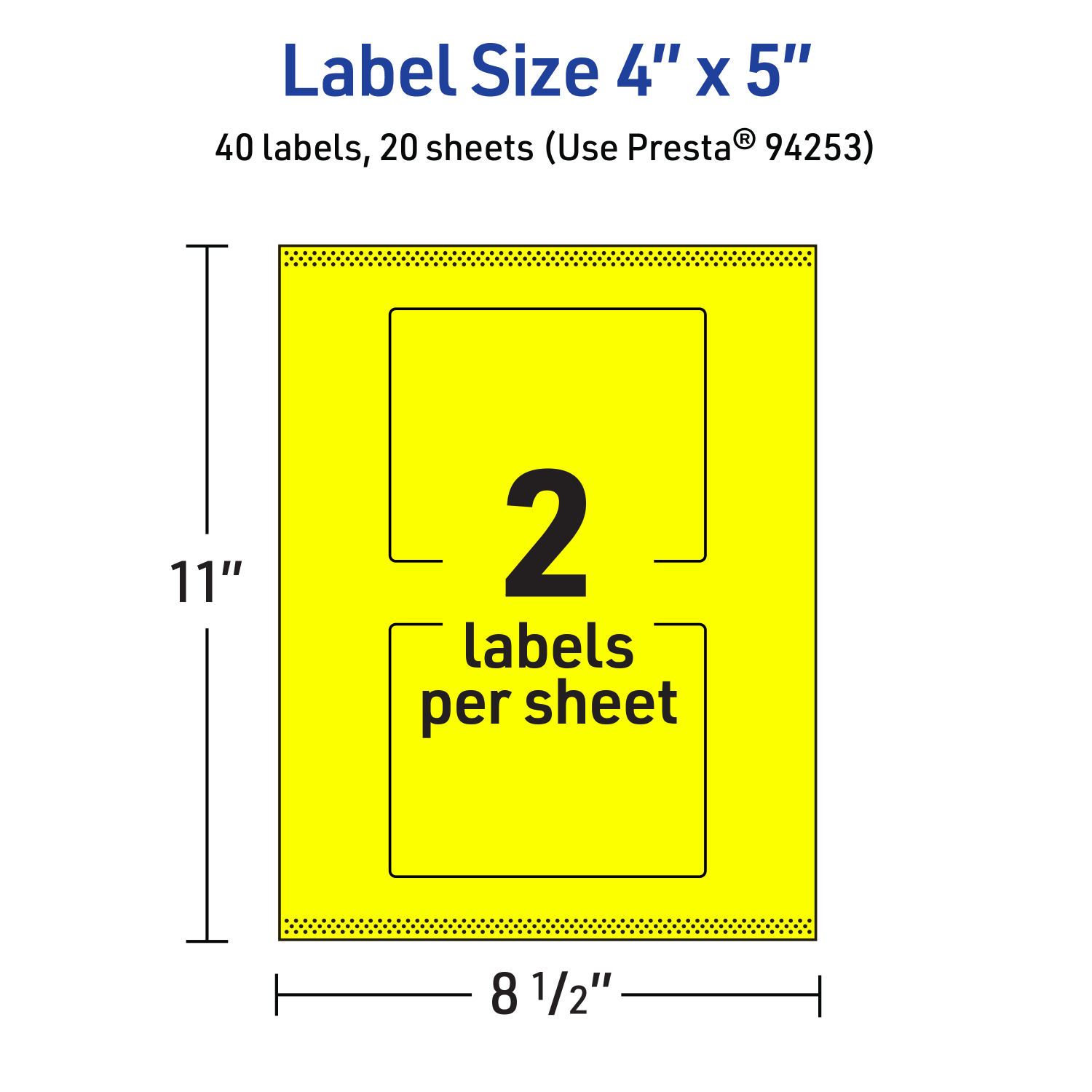 Avery Print-To-The-Edge Labels With Sure Feed Technology, 94253-NYP20, Rectangle, 4in x 5in, Matte Neon Yellow, Pack of 40 - Image 6