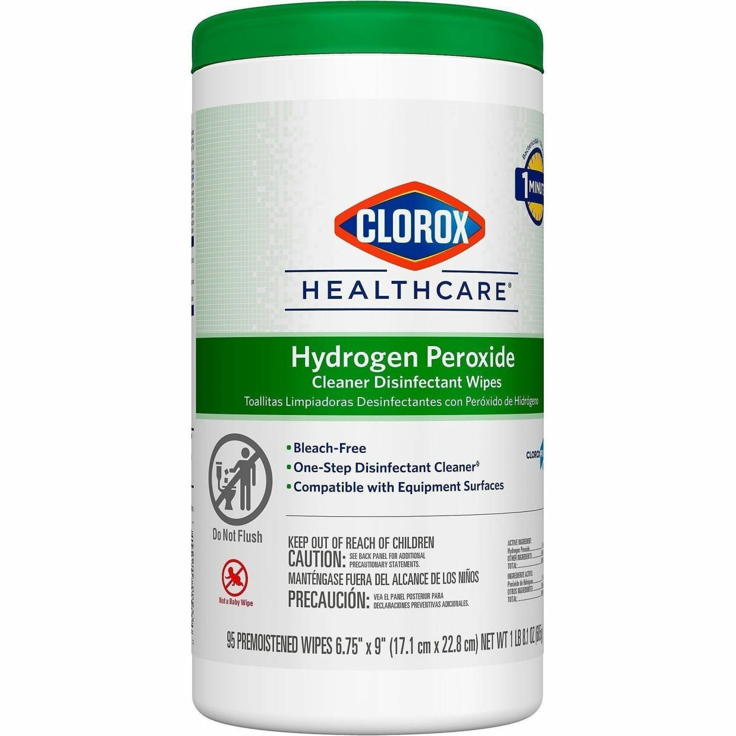 Clorox Healthcare Hydrogen Peroxide Cleaner Disinfectant Wipes - Pre-moistened, Disinfectant, Deodorize, Anti-bacterial - White - 95 Tub - 6 / Carton - Image 3