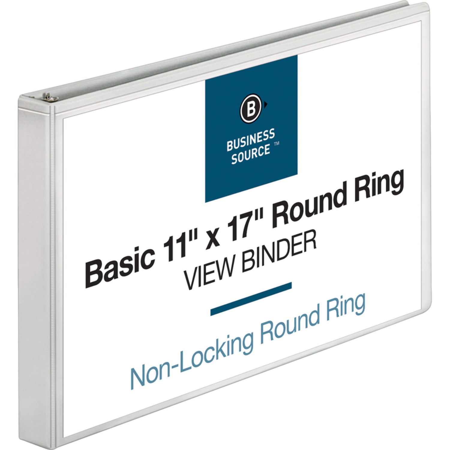 Business Source Tabloid-Size Reference 3-Ring Binder, 1in Rings, White - Image 5