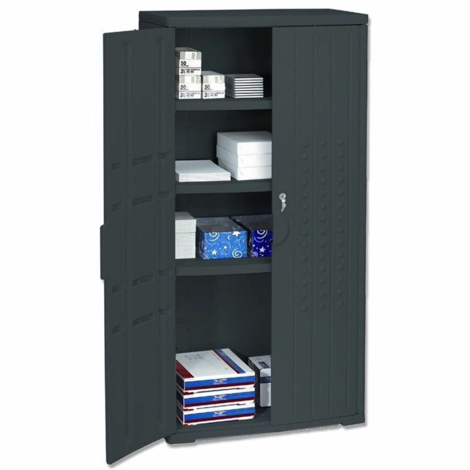 Iceberg OfficeWorks 66in High Storage Cabinet, Black - Image 3