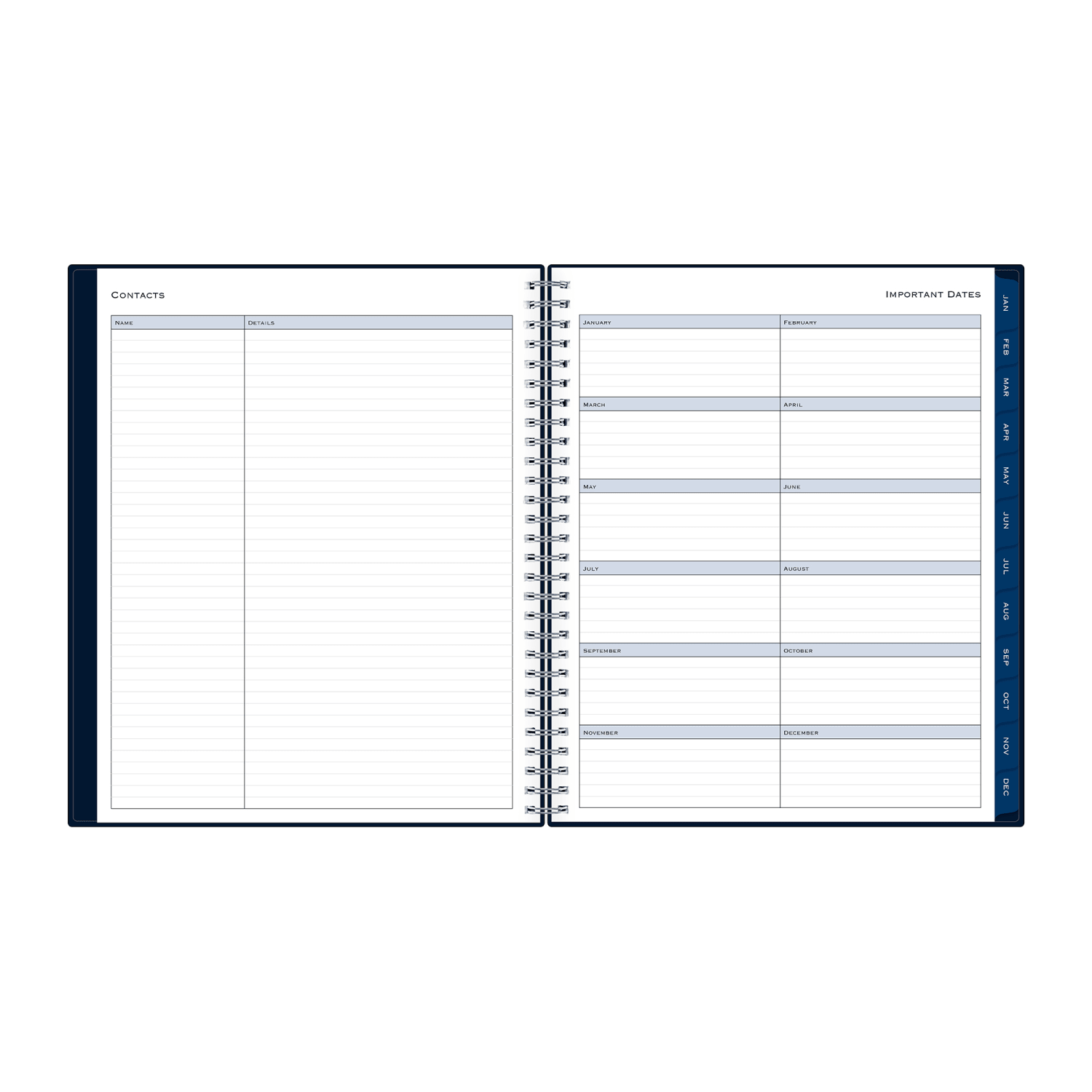 2027 Blue Sky Passages Solid Navy Monthly Planning Calendar, 8x10, 0%, PP, Jan-Dec, RY27 - Image 5
