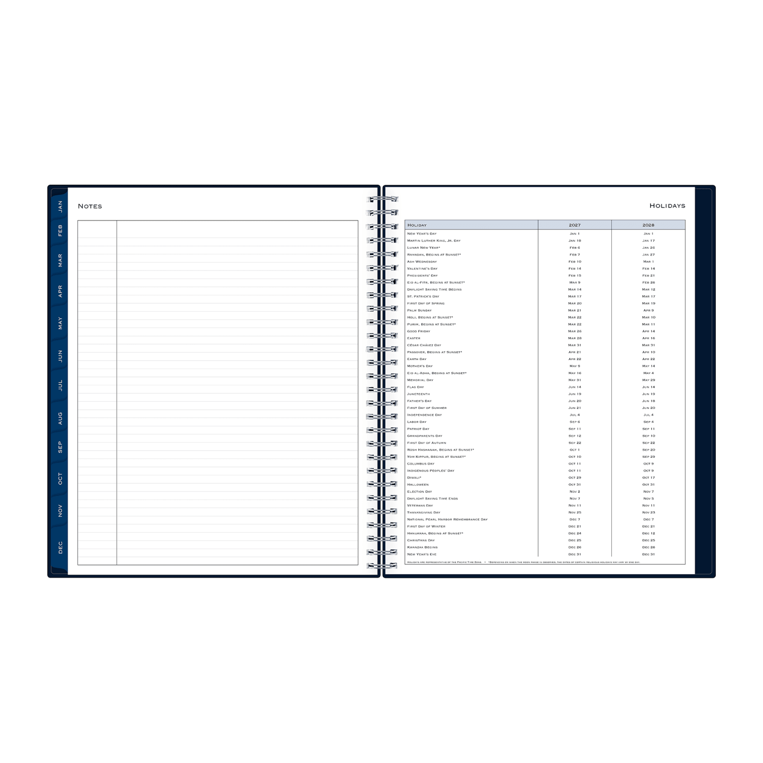 2027 Blue Sky Passages Solid Navy Monthly Planning Calendar, 8x10, 0%, PP, Jan-Dec, RY27 - Image 6