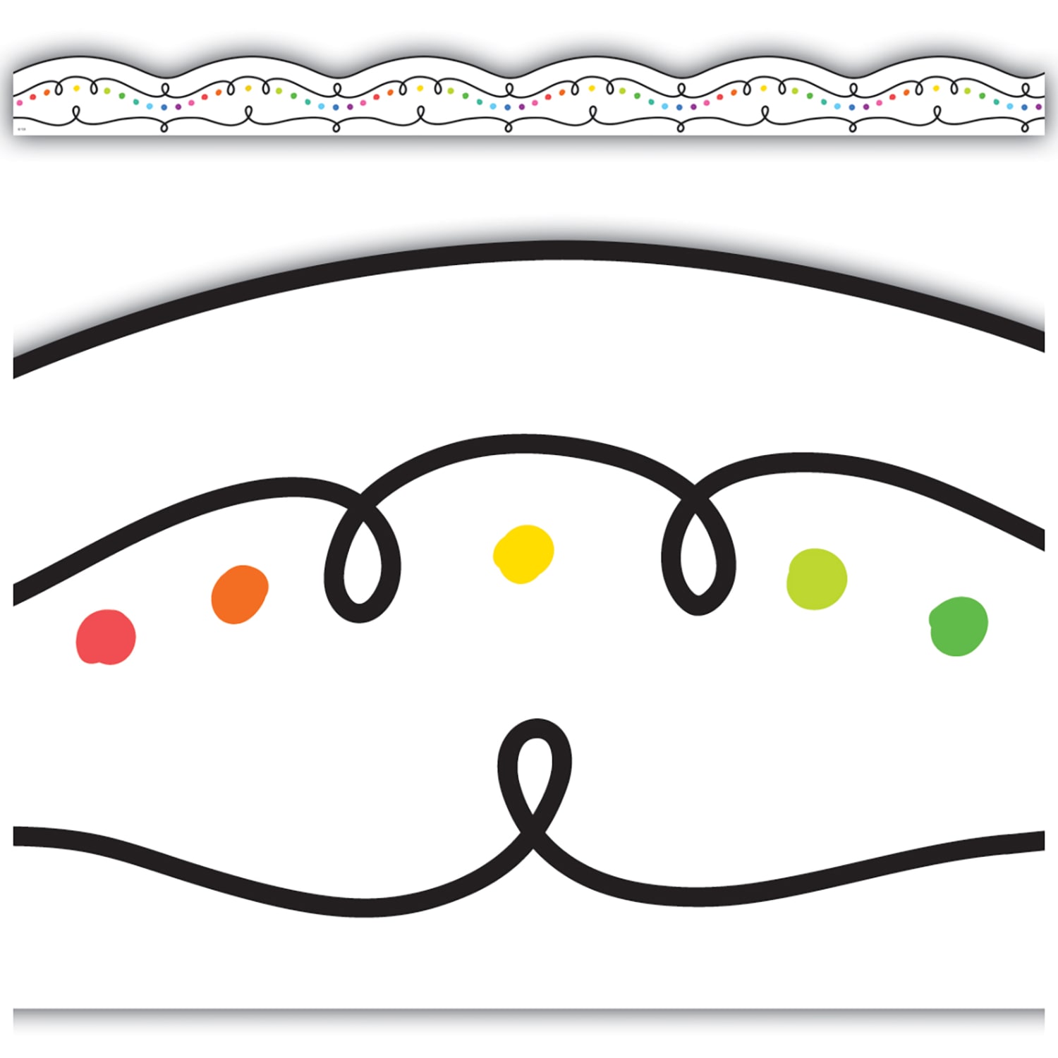 Teacher Created Resources Die-Cut Border Trim, Squiggles And Colorful Dots, 35' Per Pack, Set Of 6 Packs - Image 3
