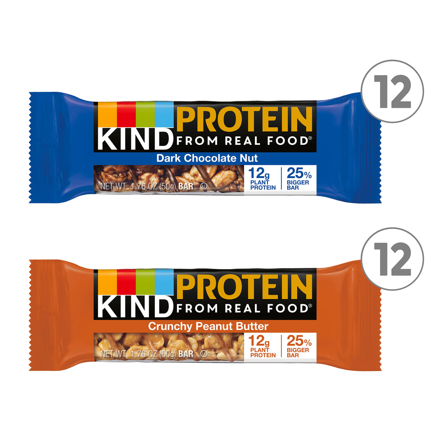 KIND Protein Bars Variety Pack, Crunchy Peanut Butter/Dark Chocolate Nut, 1.74 Oz, Pack Of 24 Bars - Image 3