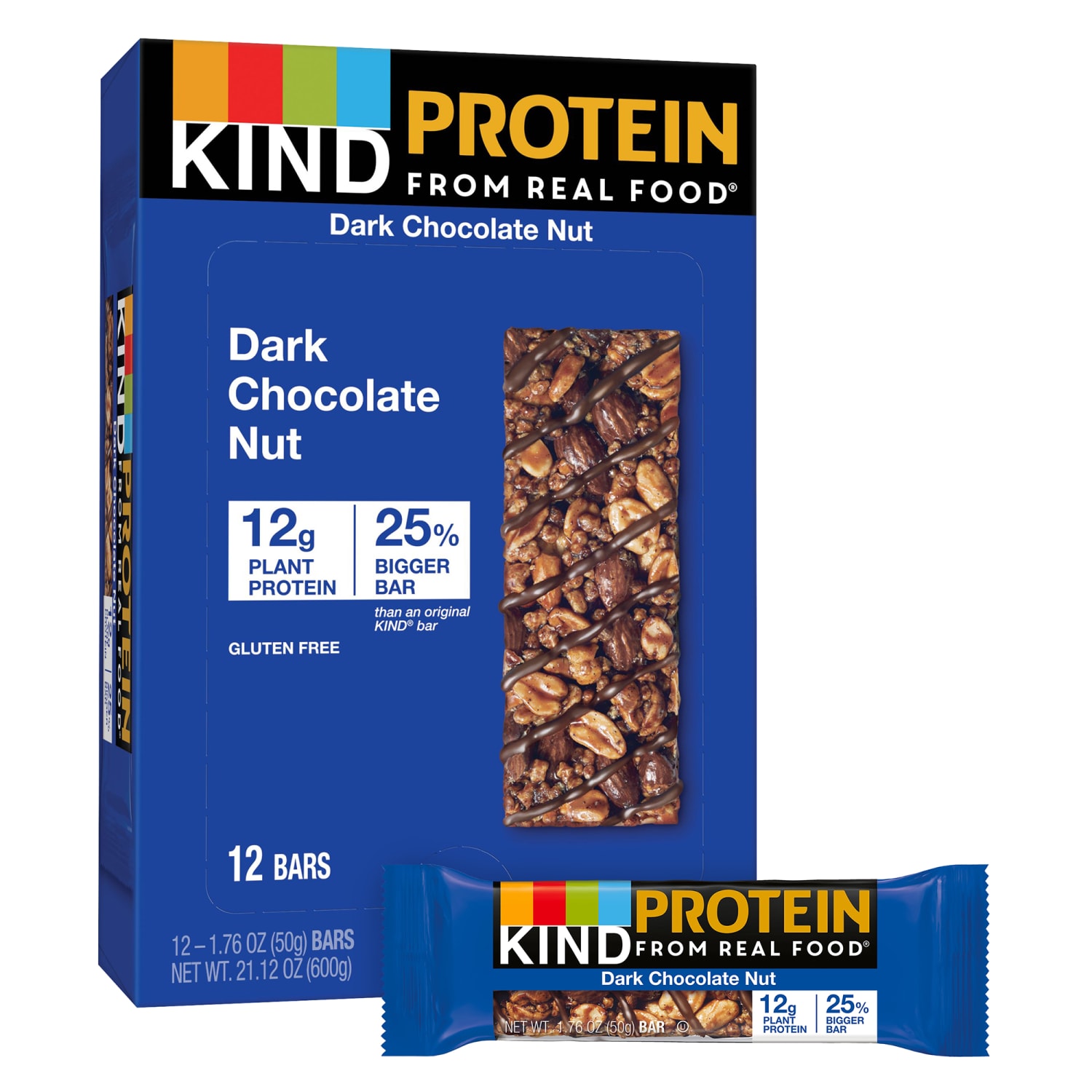 KIND Protein Bars Variety Pack, Crunchy Peanut Butter/Dark Chocolate Nut, 1.74 Oz, Pack Of 24 Bars - Image 6