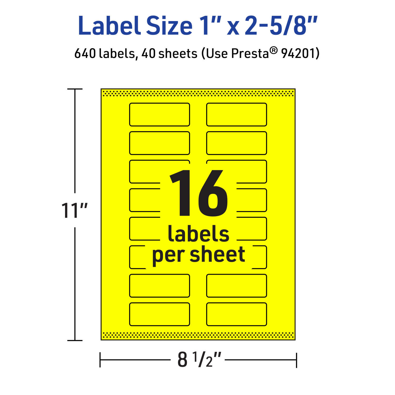 Avery Print-To-The-Edge Labels With Sure Feed Technology And Easy Peel, 94201-NYP40, Rectangle, 1in x 2-5/8in, Matte Neon Yellow, Pack of 640 - Image 6