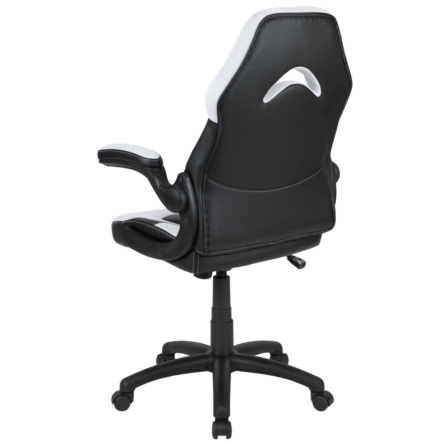 Flash Furniture X10 Ergonomic LeatherSoft Faux Leather High-Back Racing Gaming Chair With Flip-Up Arms, White/Black - Image 9