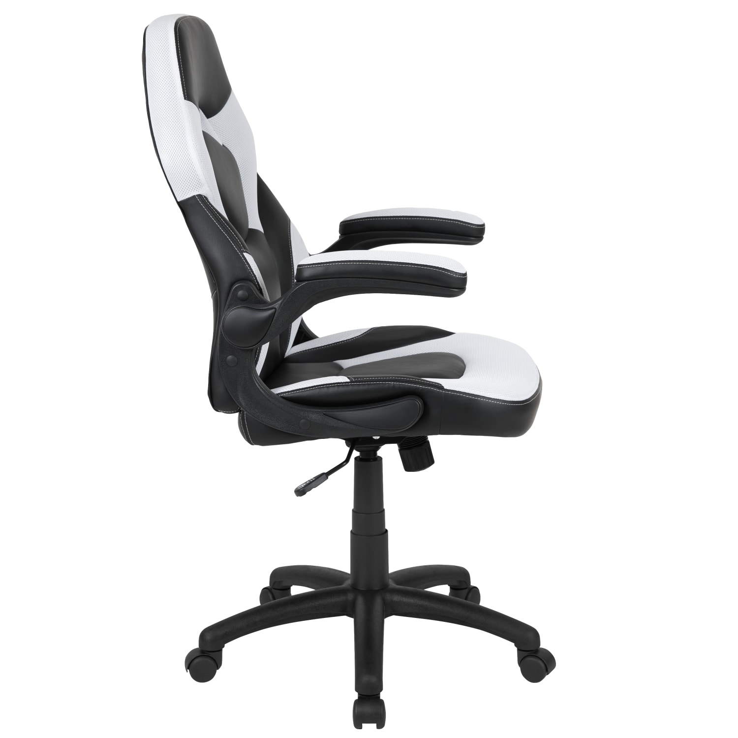 Flash Furniture X10 Ergonomic LeatherSoft Faux Leather High-Back Racing Gaming Chair With Flip-Up Arms, White/Black - Image 11