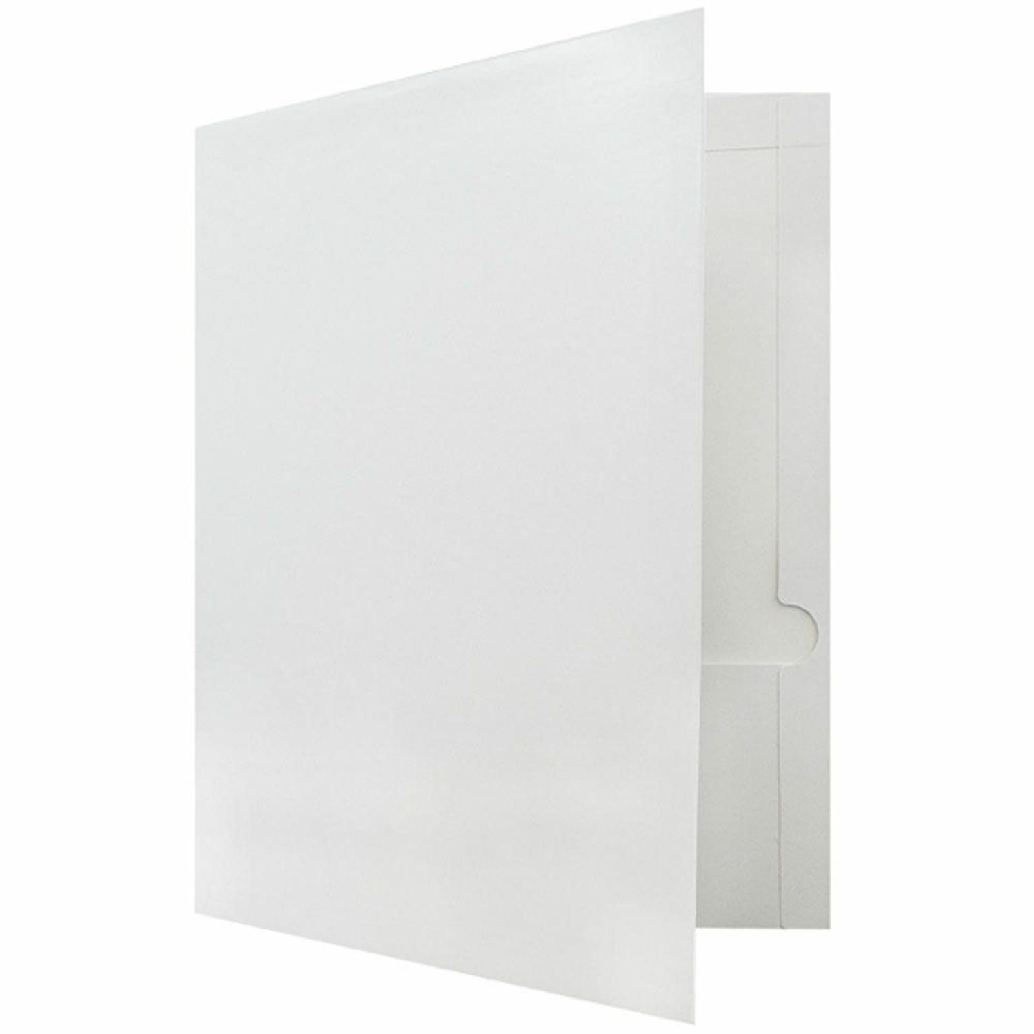 JAM Paper Glossy 2-Pocket Presentation Folders, 8-1/2in x 11in, White, Pack Of 6 Folders - Image 3