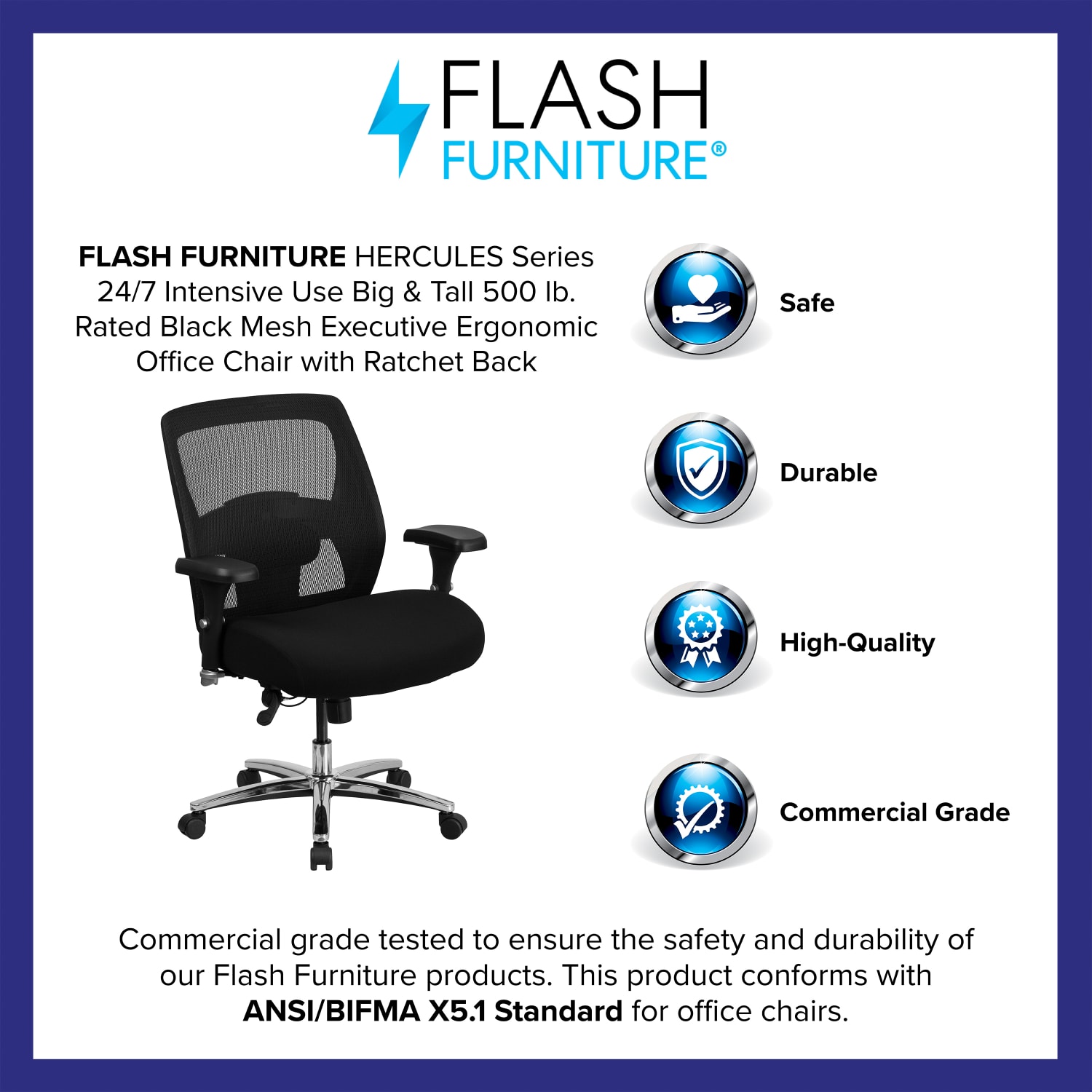Flash Furniture HERCULES Series 247 Intensive Use Big Tall Ergonomic Mesh Office Chair With Ratchet Back BlackGray PopularChairscom Flash Furniture HERCULES Series 24 7 Intensive Use Big Tall Ergonomic Mesh Office Chair With Ratchet Back BlackGray PopularChairscom