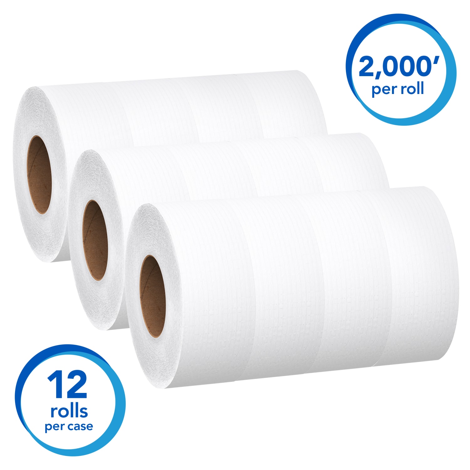 Scott JRT Jr. Jumbo 1-Ply Toilet Paper, 2000' Roll, 100% Recycled, 3,380 Sheets Per Roll, Case Of 12 Rolls - Image 4