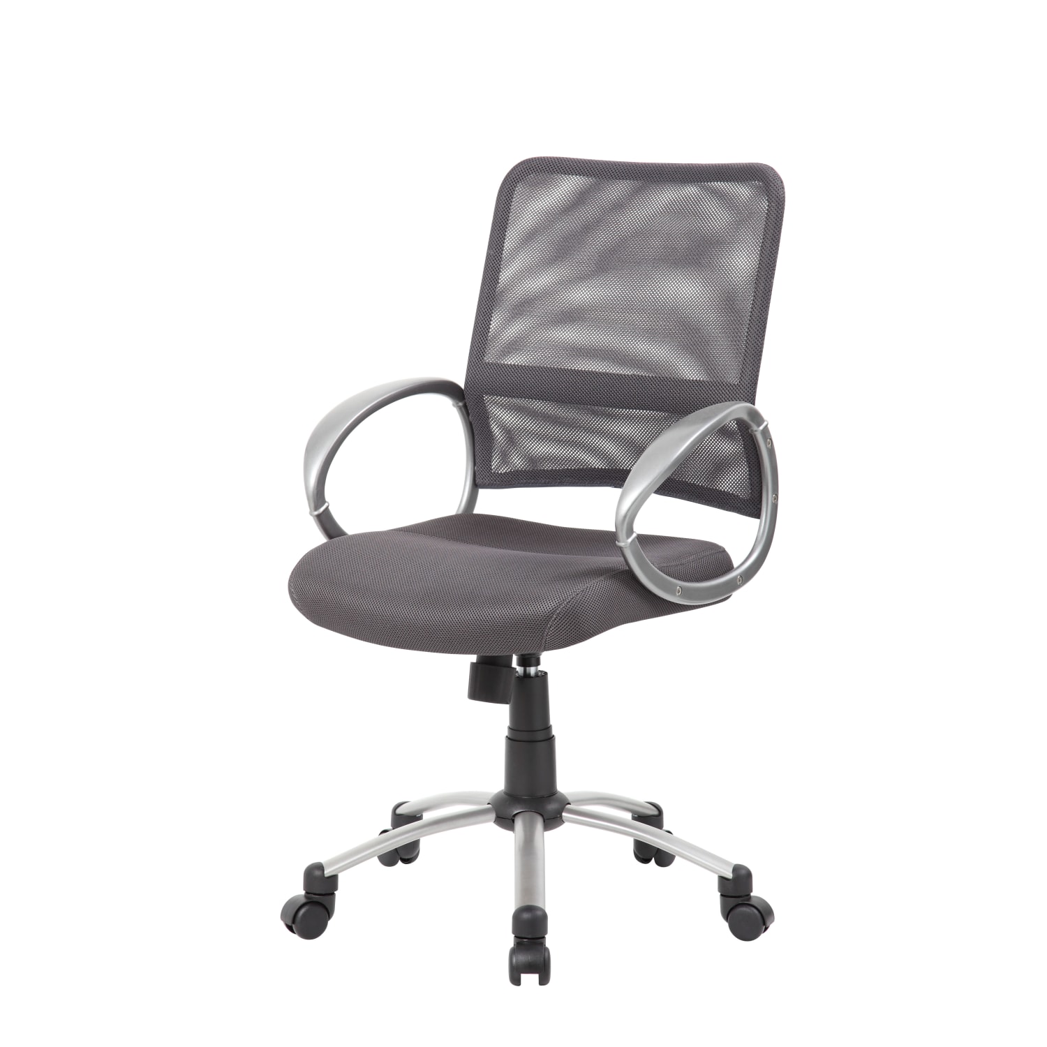 Boss Office Products Mesh Mid-Back Multipurpose Task Chair, Charcoal-Gray/Black-Pewter - Image 4