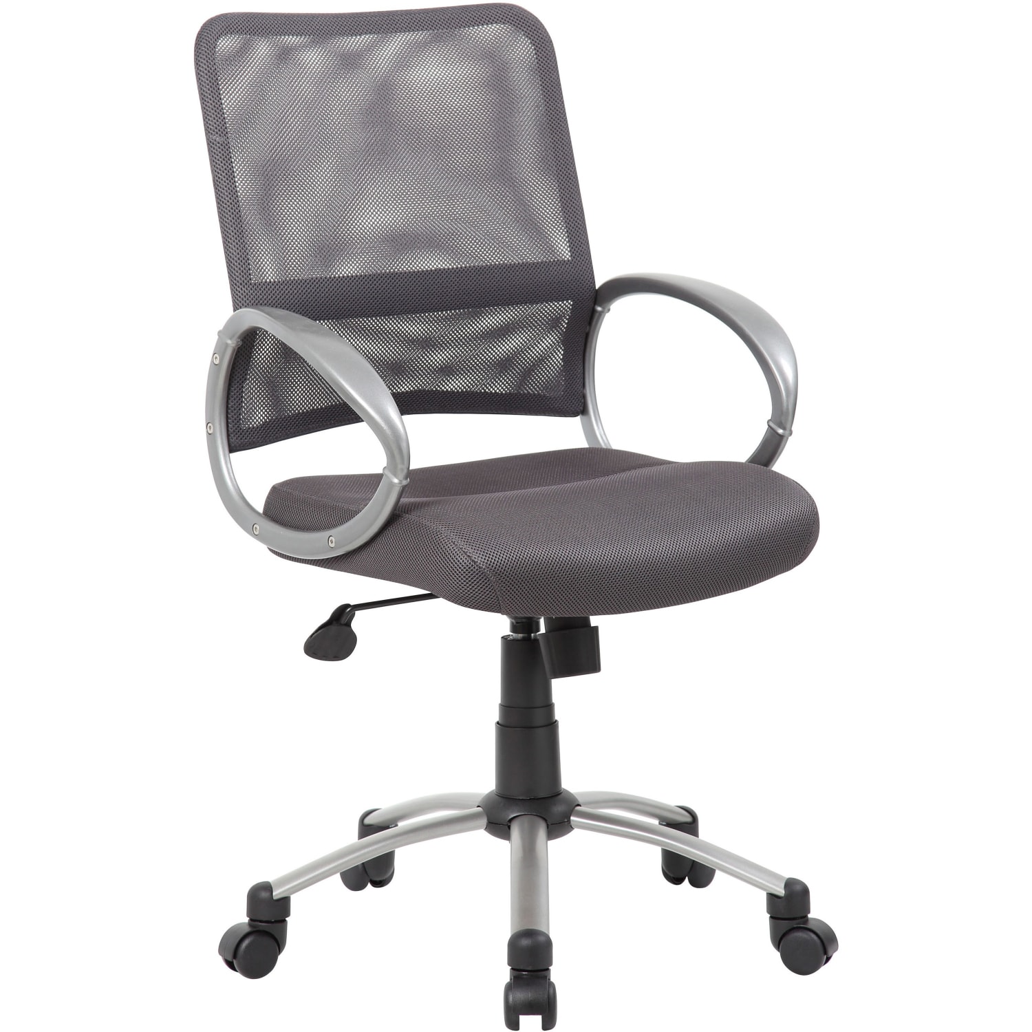Boss Office Products Mesh Mid-Back Multipurpose Task Chair, Charcoal-Gray/Black-Pewter - Image 9