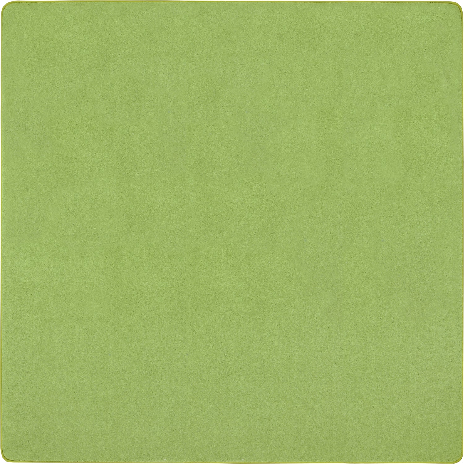 Joy Carpets Kid Essentials Solid Color Square Area Rug, Just Kidding, 6ft x 6ft, Lime Green