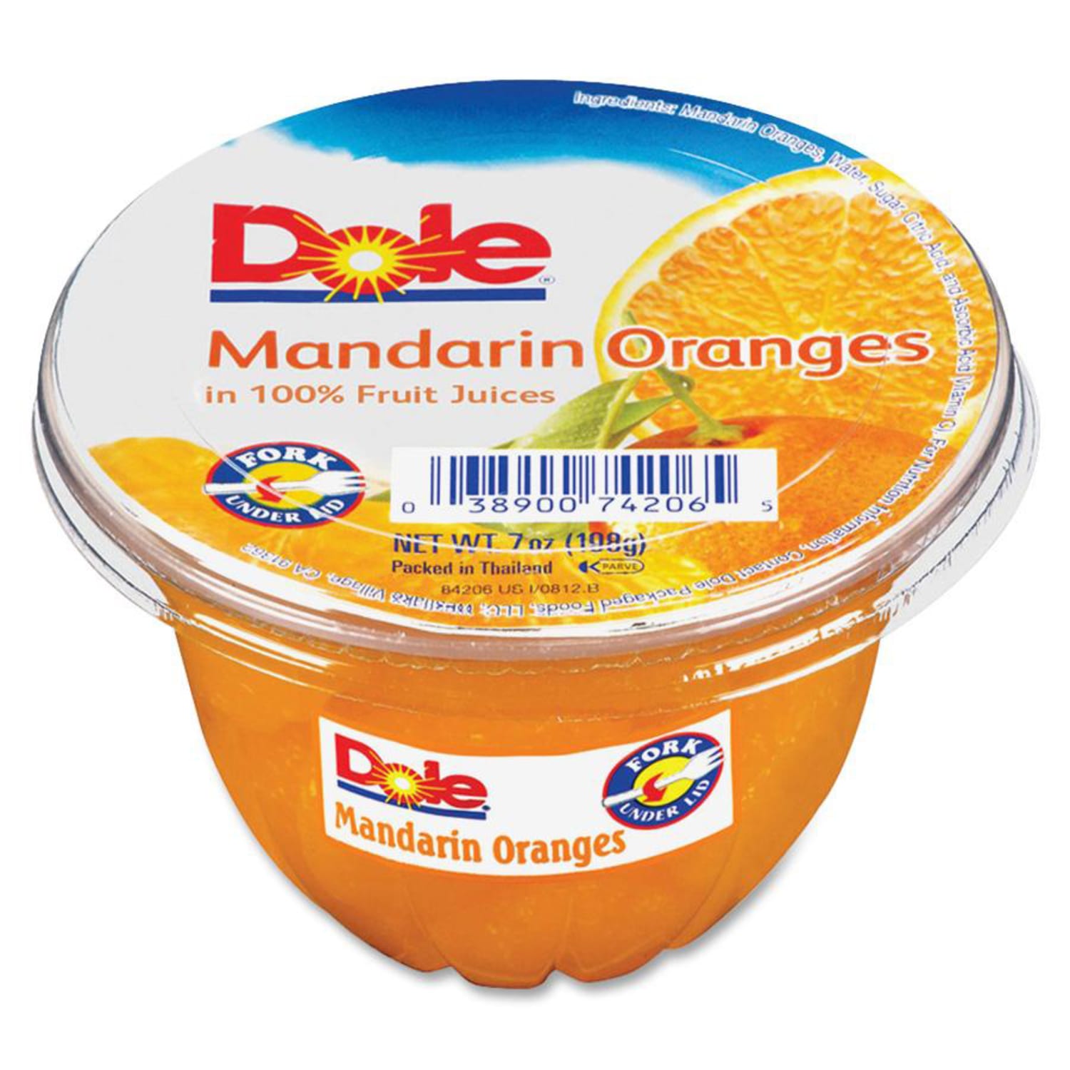 Dole Fruit Cups, Mandarin Oranges, 7 Oz, Carton Of 12 - Image 3