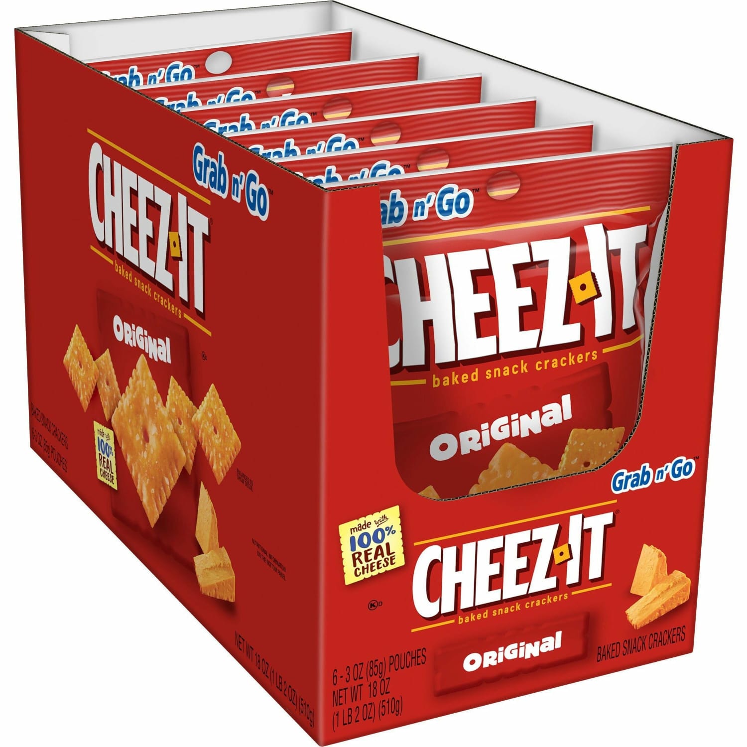 Cheez-It Baked Snack Crackers, Original Flavor, 3 Oz Bags, Box Of 6 - Image 3
