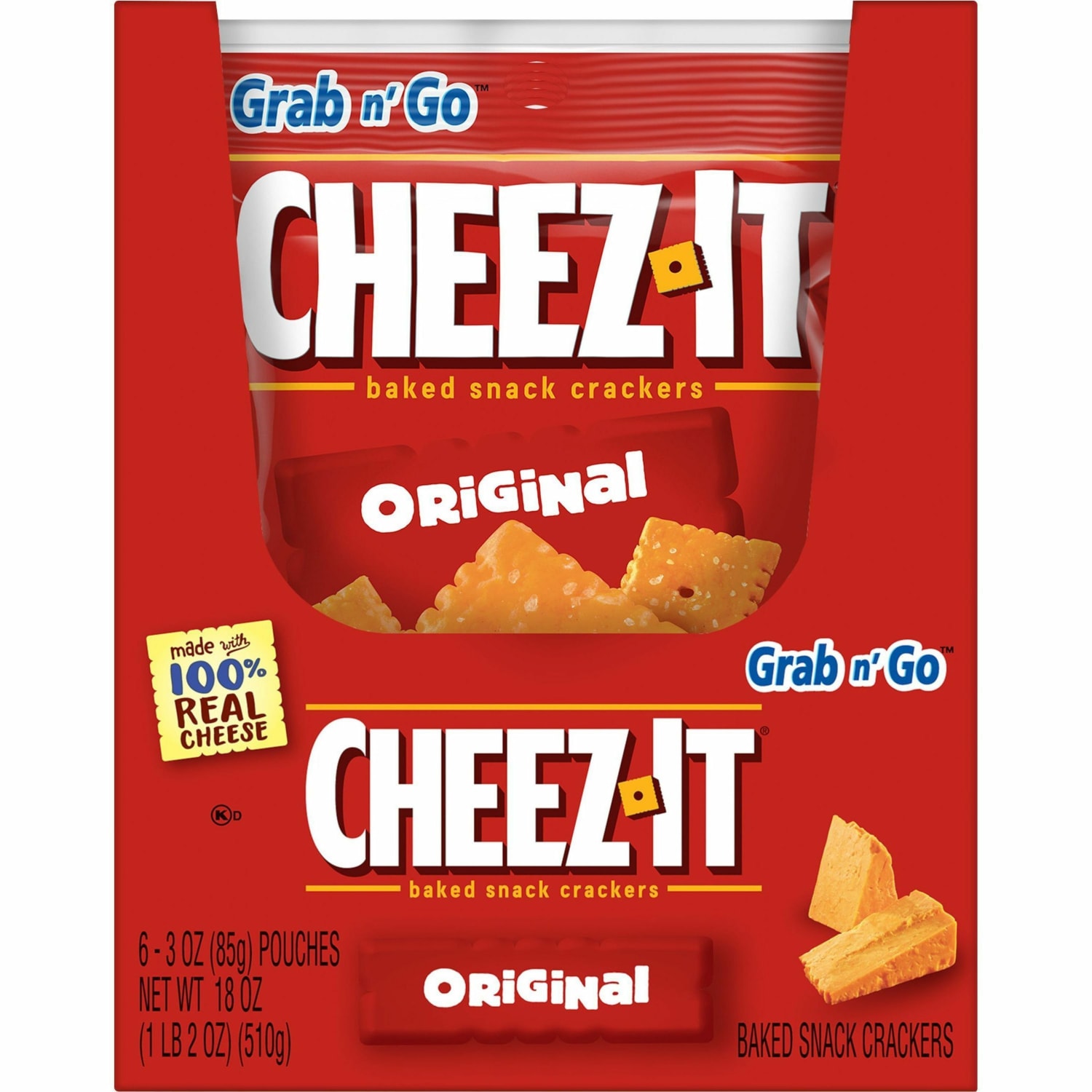 Cheez-It Baked Snack Crackers, Original Flavor, 3 Oz Bags, Box Of 6 - Image 4
