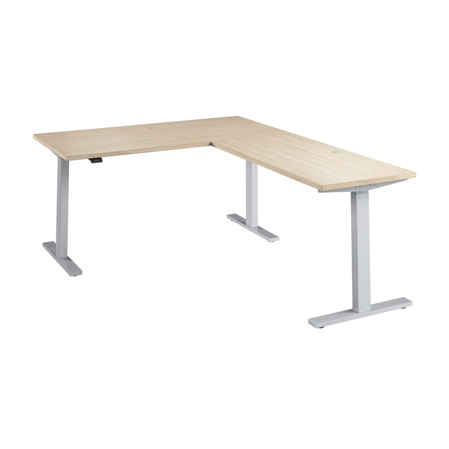 Bush Business Furniture Move 60 Series 60inW Height Adjustable L Shaped Standing Desk, Natural Elm/Cool Gray Metallic, Standard Delivery - Image 6