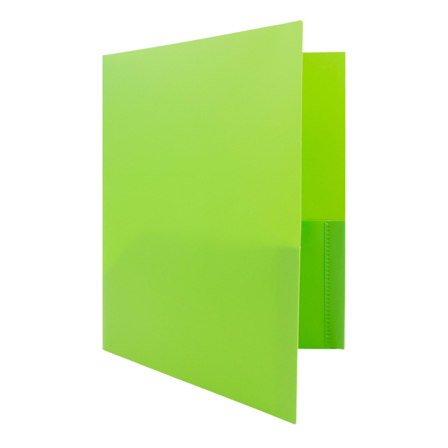 JAM Paper Plastic 2-Pocket POP Folders, 9 1/2in x 11 1/2in, Lime Green, Pack Of 6 - Image 5