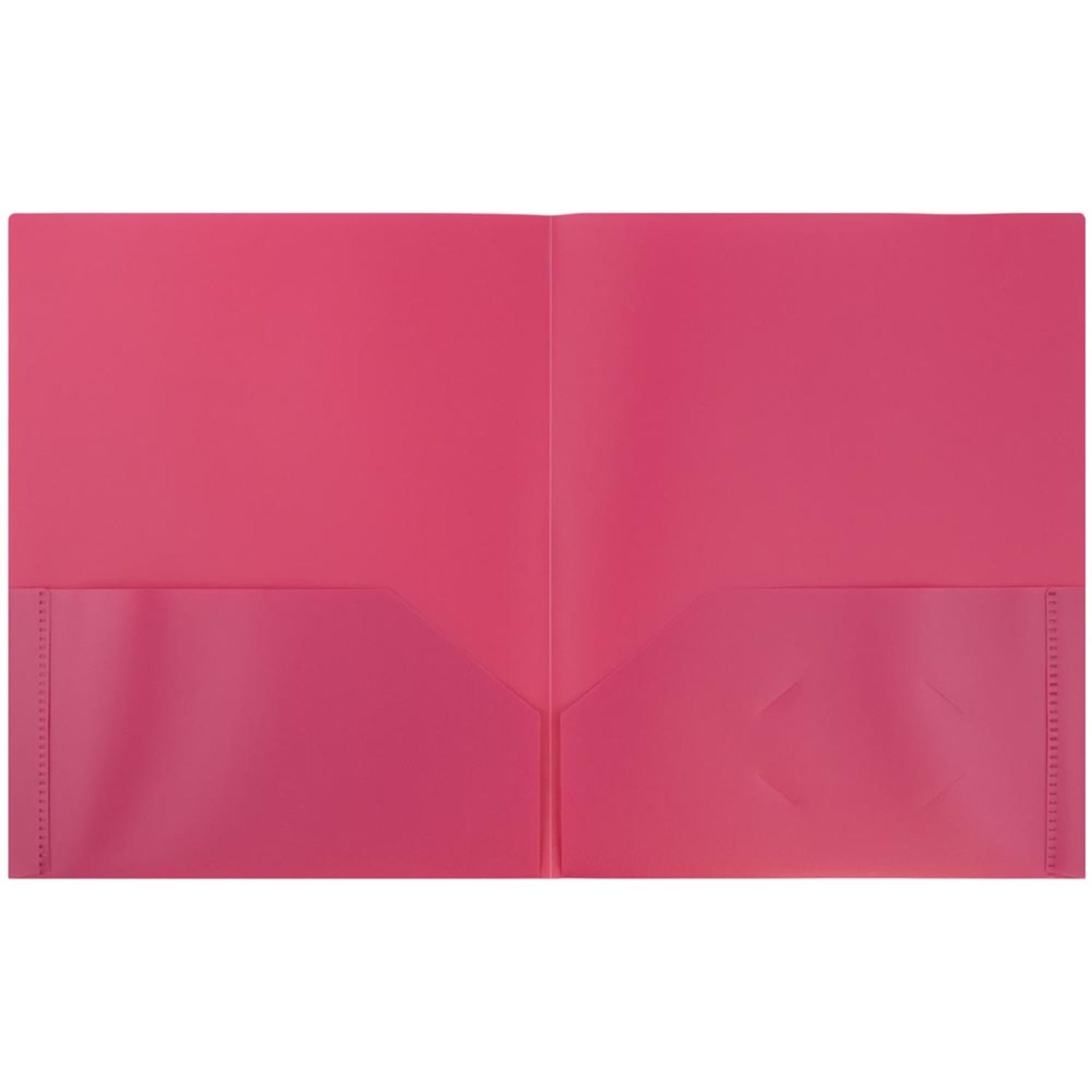 JAM Paper Plastic 2-Pocket POP Folders, 9 1/2in x 11 1/2in, Pink, Pack Of 6 - Image 3