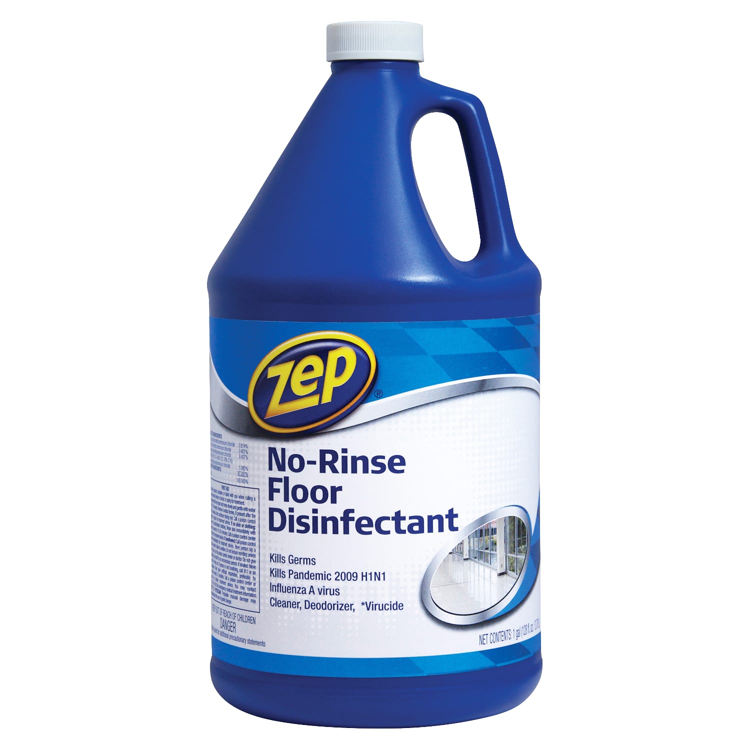 Zep Commercial No-Rinse Floor Disinfectant, 128 Oz Bottle