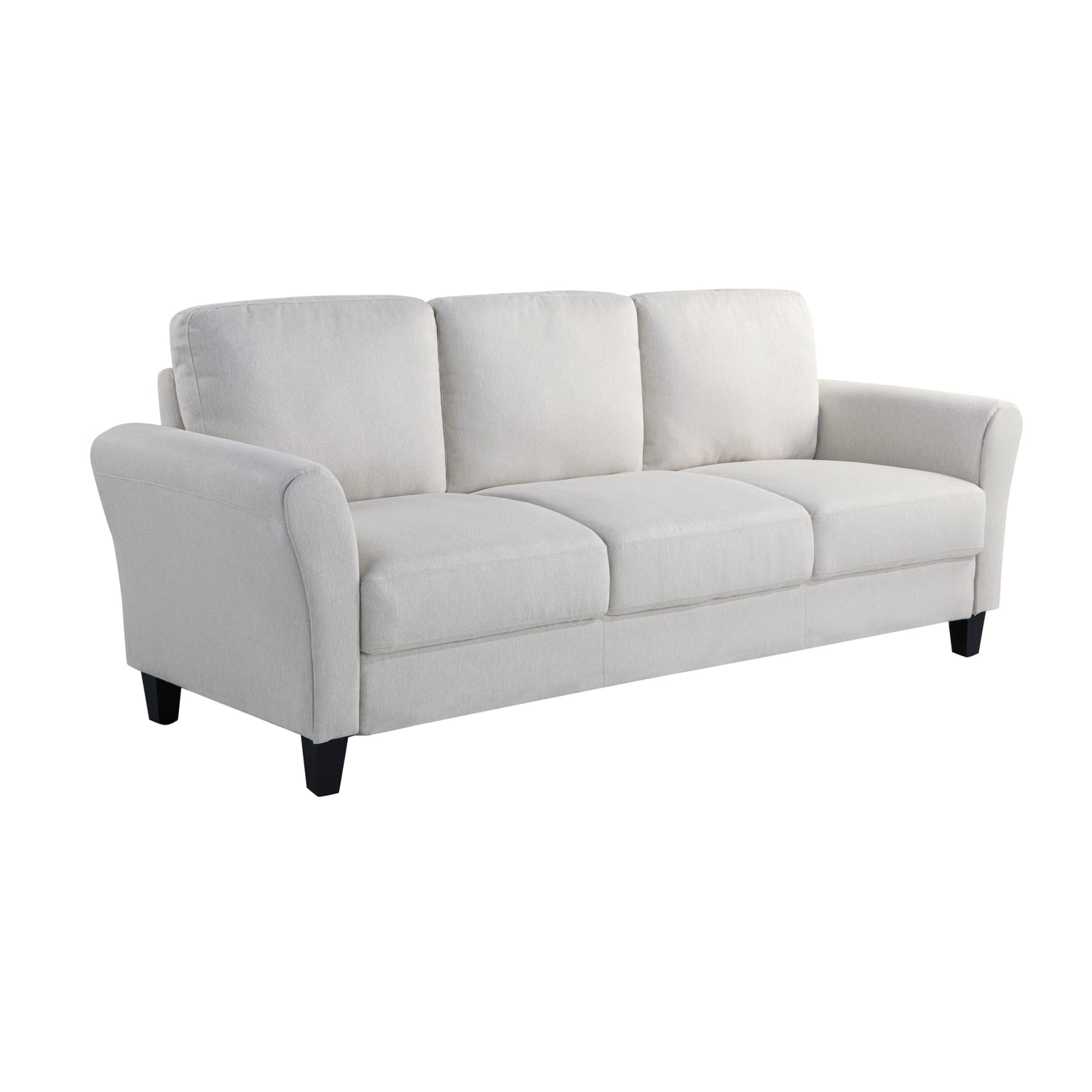 Lifestyle Solutions Winslow Microfiber Sofa With Rolled Arms, Oyster/Black - Image 4